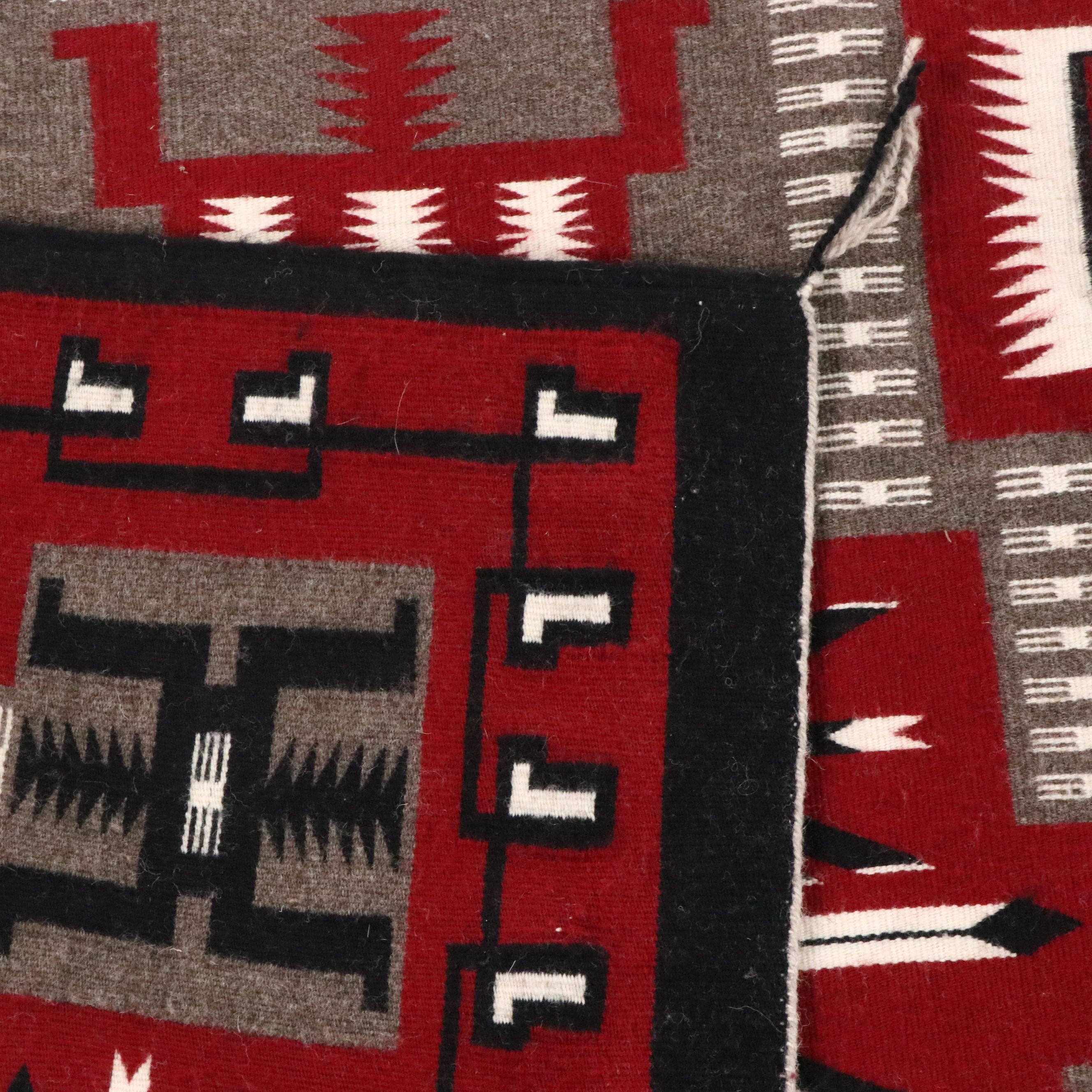 3'4 x 4' Handwoven Mary Shepherd Navajo Storm Accent Rug
