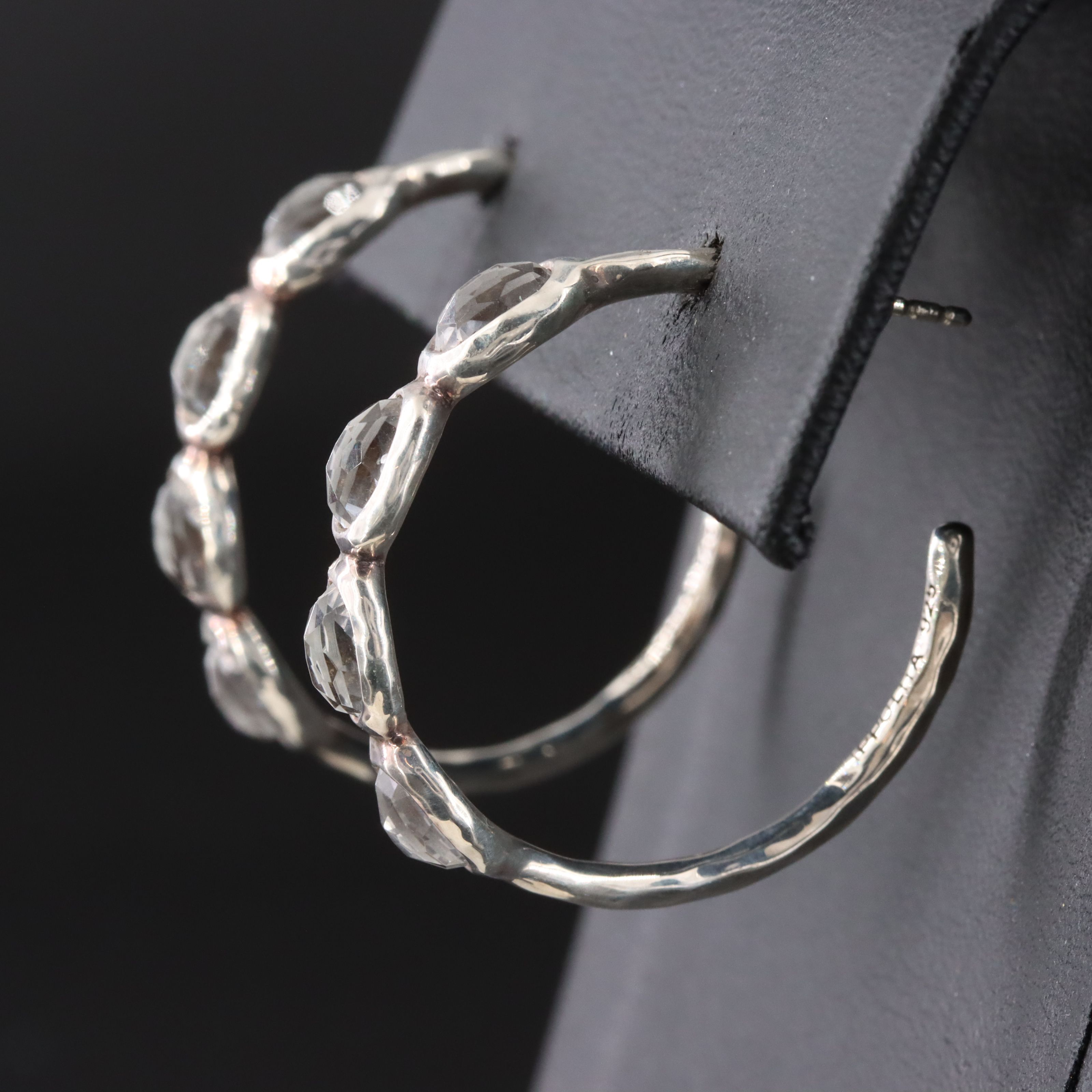 Ippolita Rock Candy Sterling and White Topaz Hoop Earrings