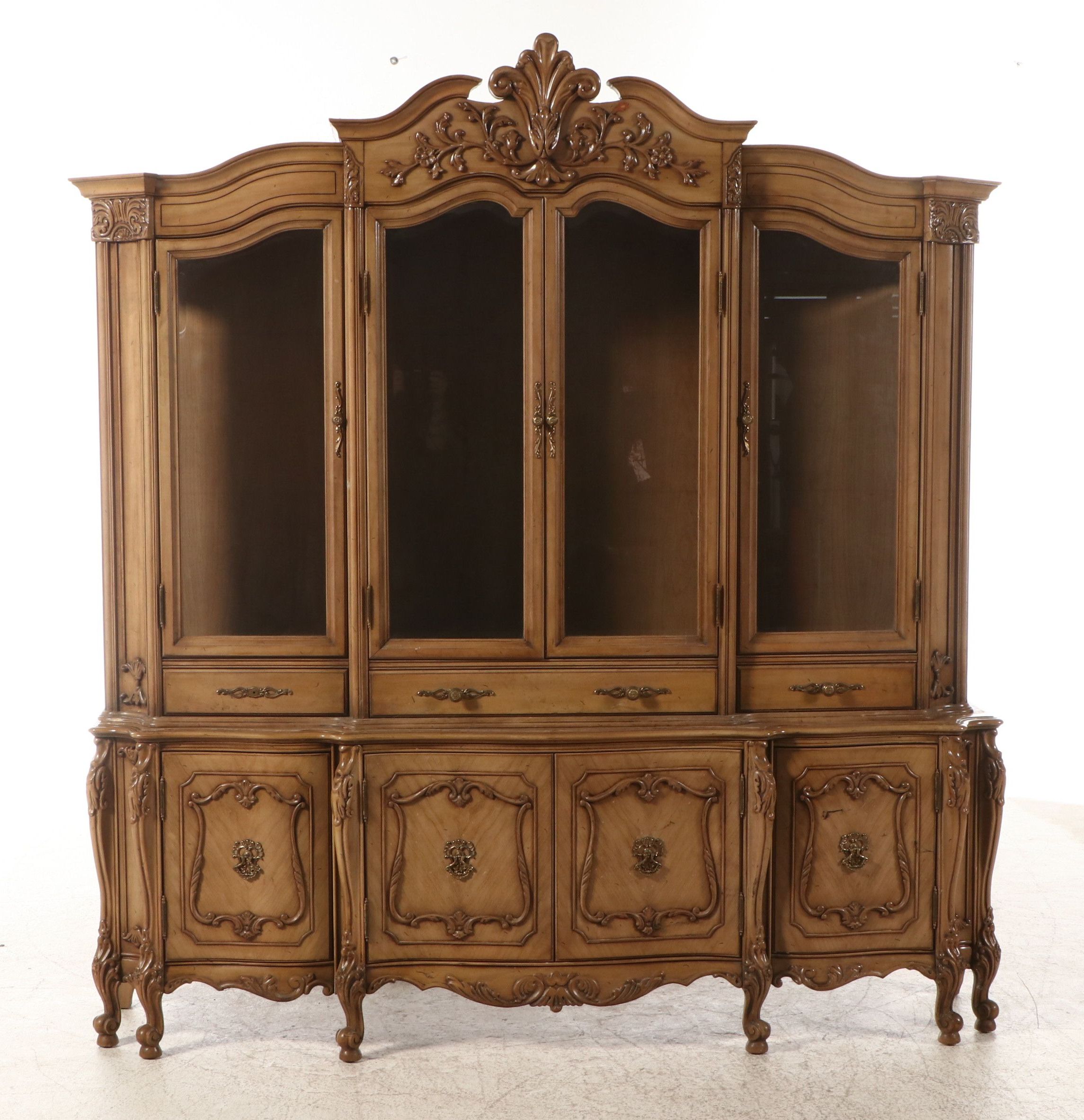 Union Furniture Baroque Style Bleached Walnut China Cabinet