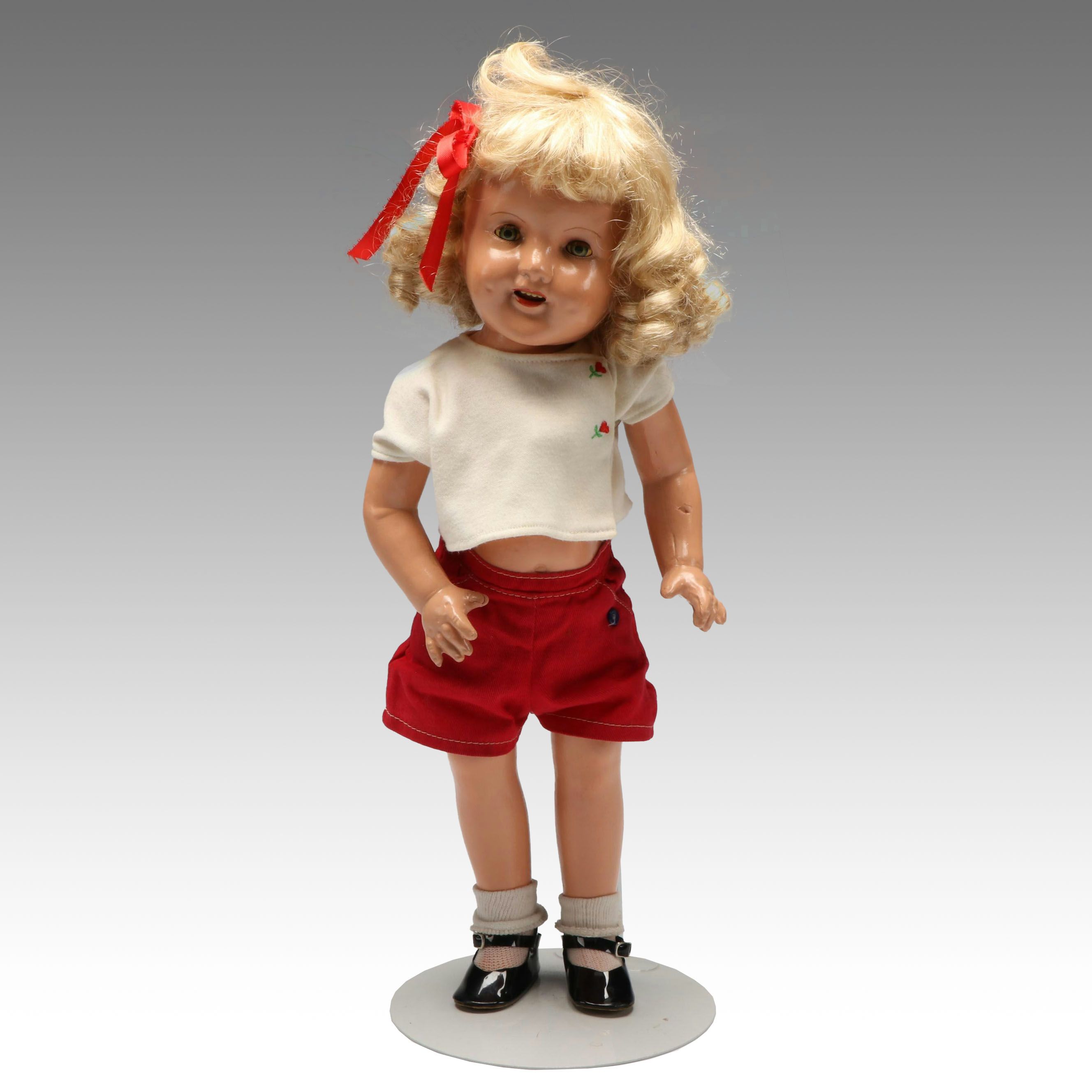 Shirley Temple Type Composite Doll, Early to Mid-20th Century