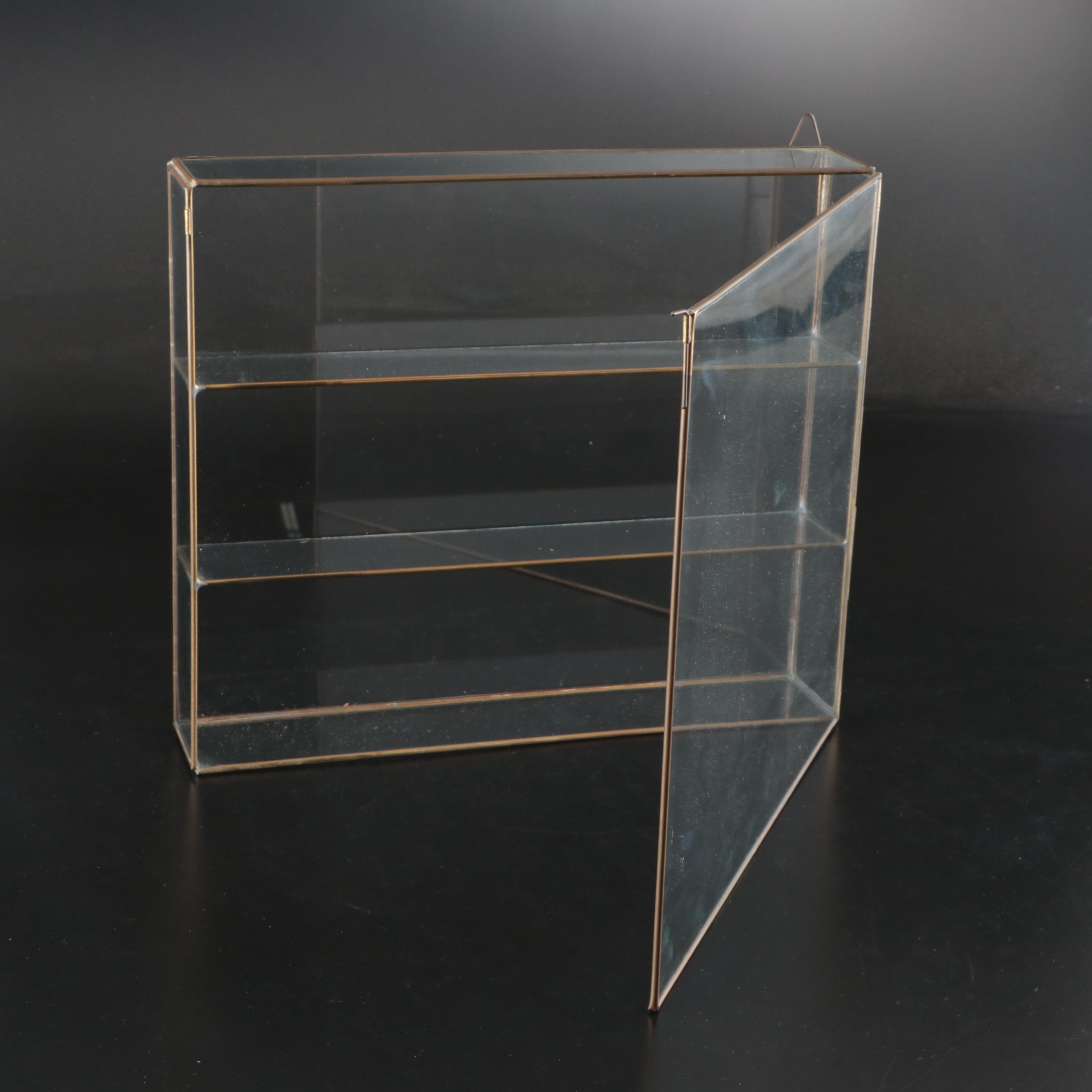 Glass and Brass Vitrine Display Case