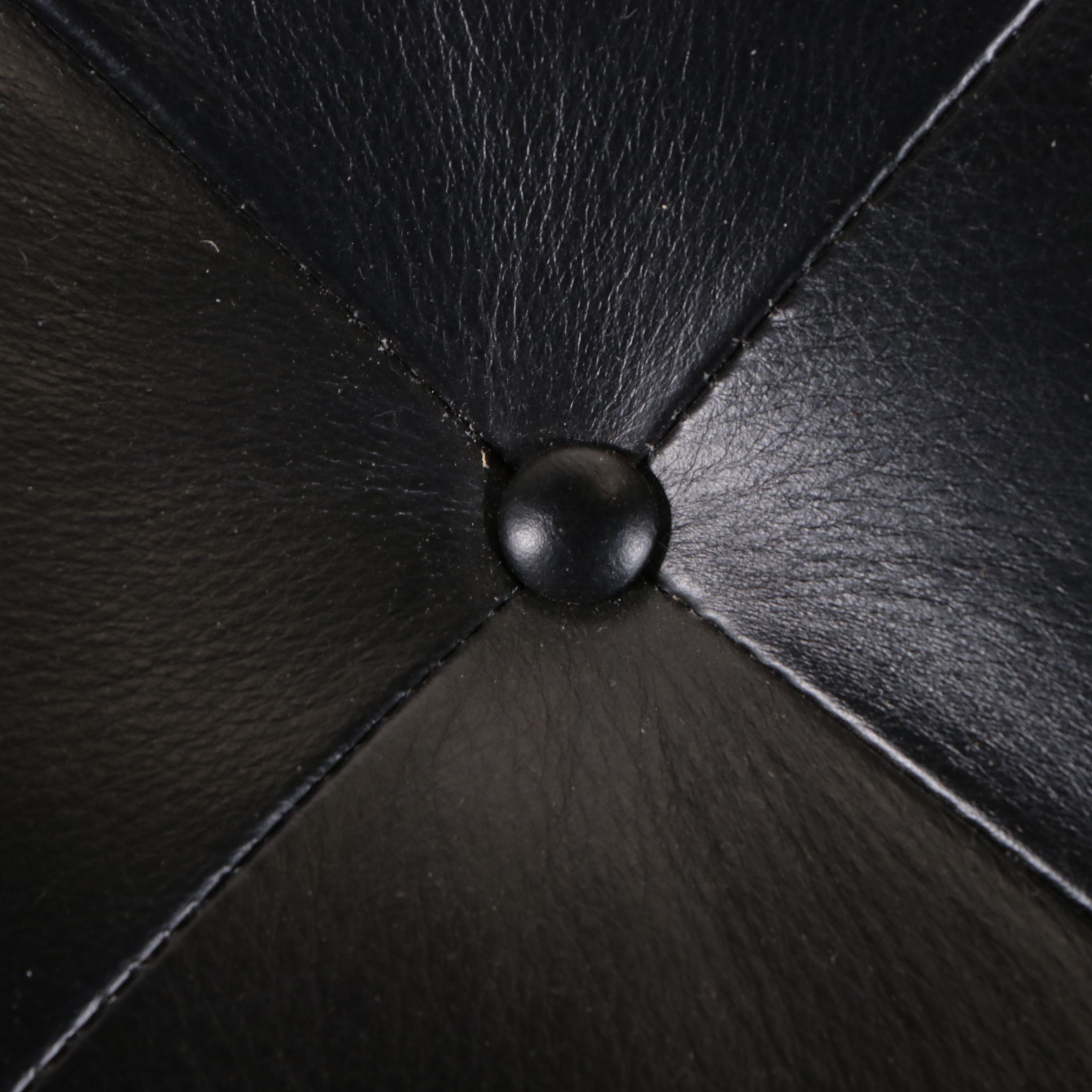 Hancock & Moore Button-Tufted Black Leather Upholstered Sectional Sofa