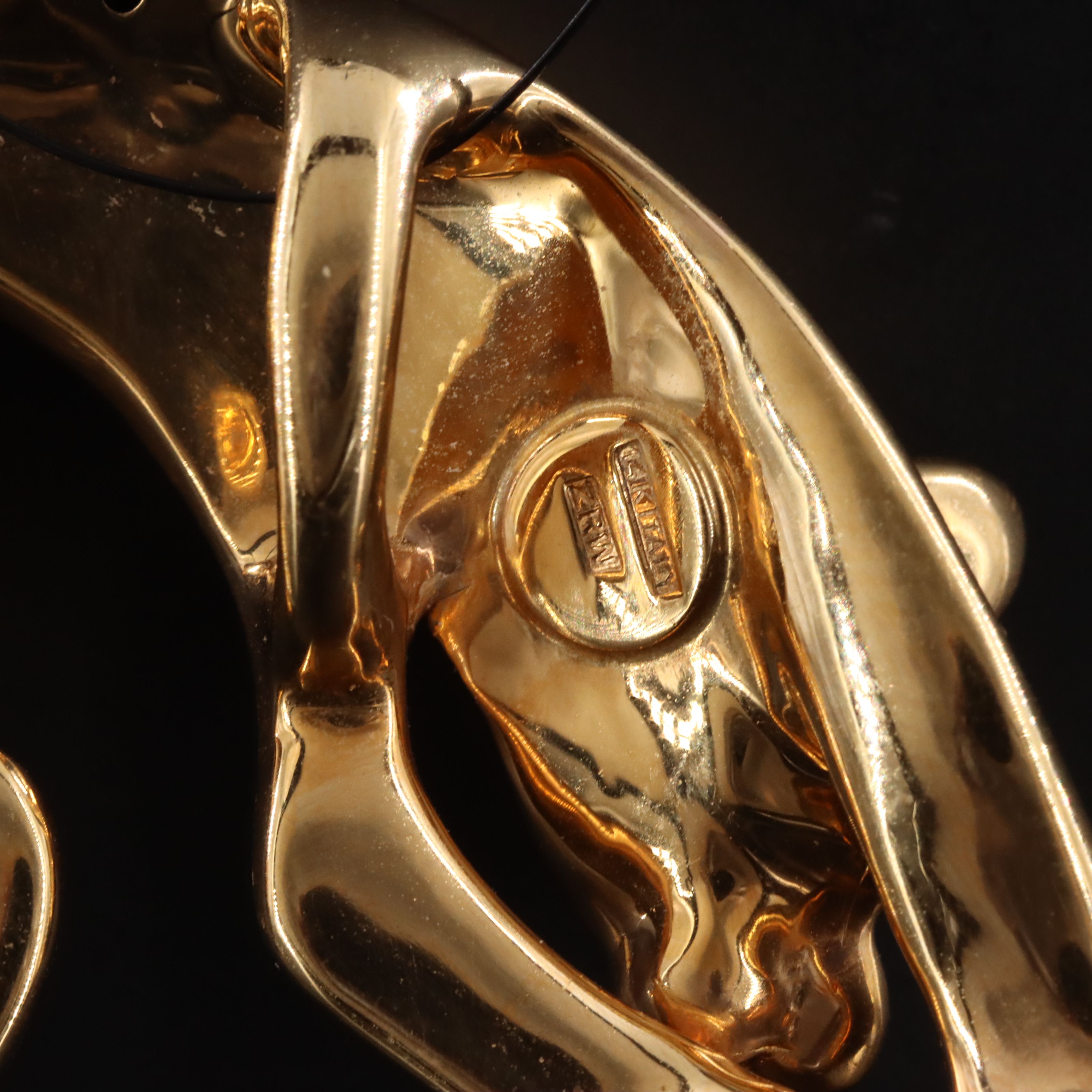Italian 14K Gold Electroformed Panther Slide Pendant