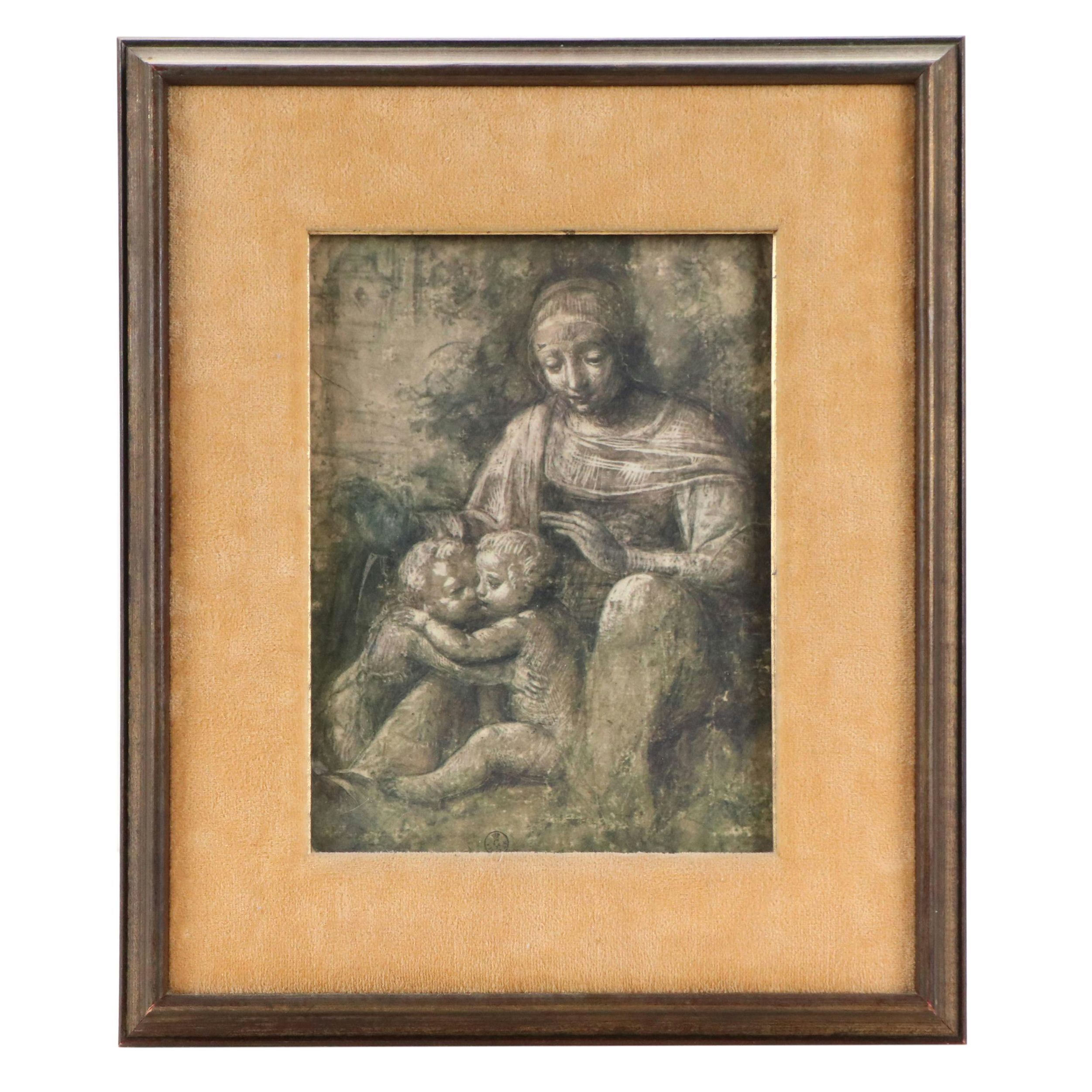 Offset Lithograph After Bernardino Luini "Virgin with Christ Child"