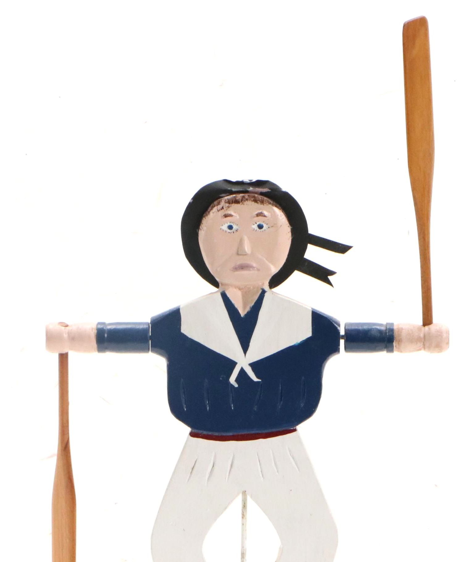 Nantucket Style Wood Whirligig Sculpture of Sailor, Mid to Late 20th Century