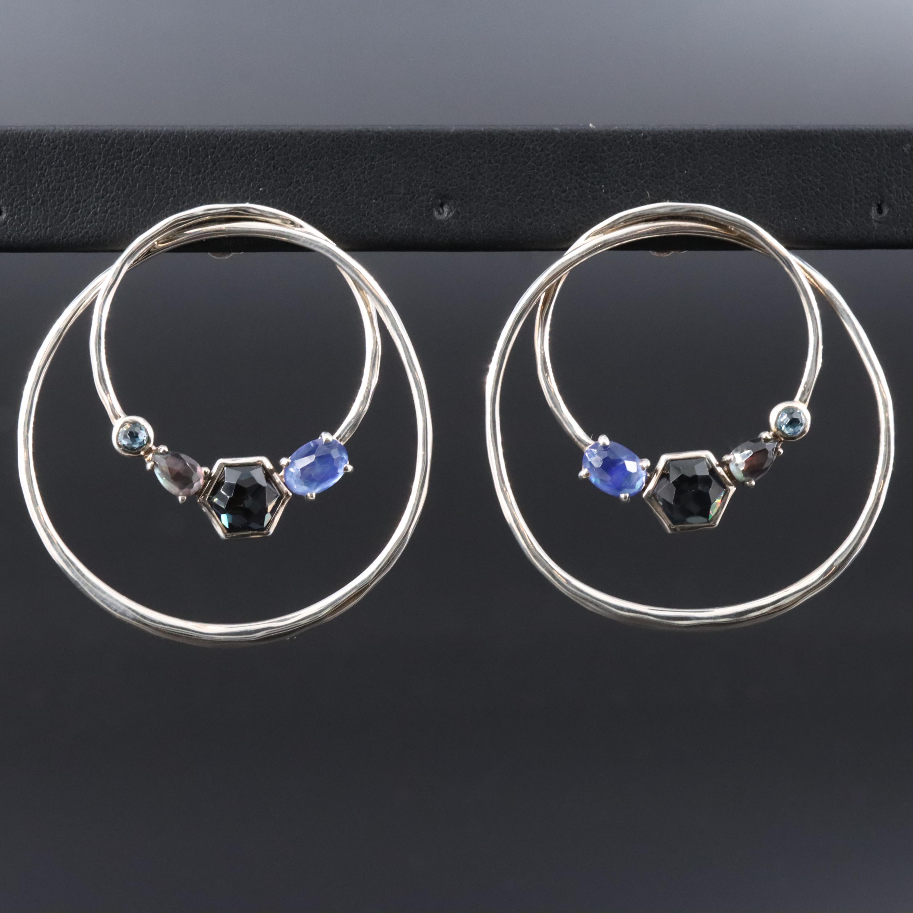 Ippolita Rock Candy Sterling Gemstone Double Hoop Earrings