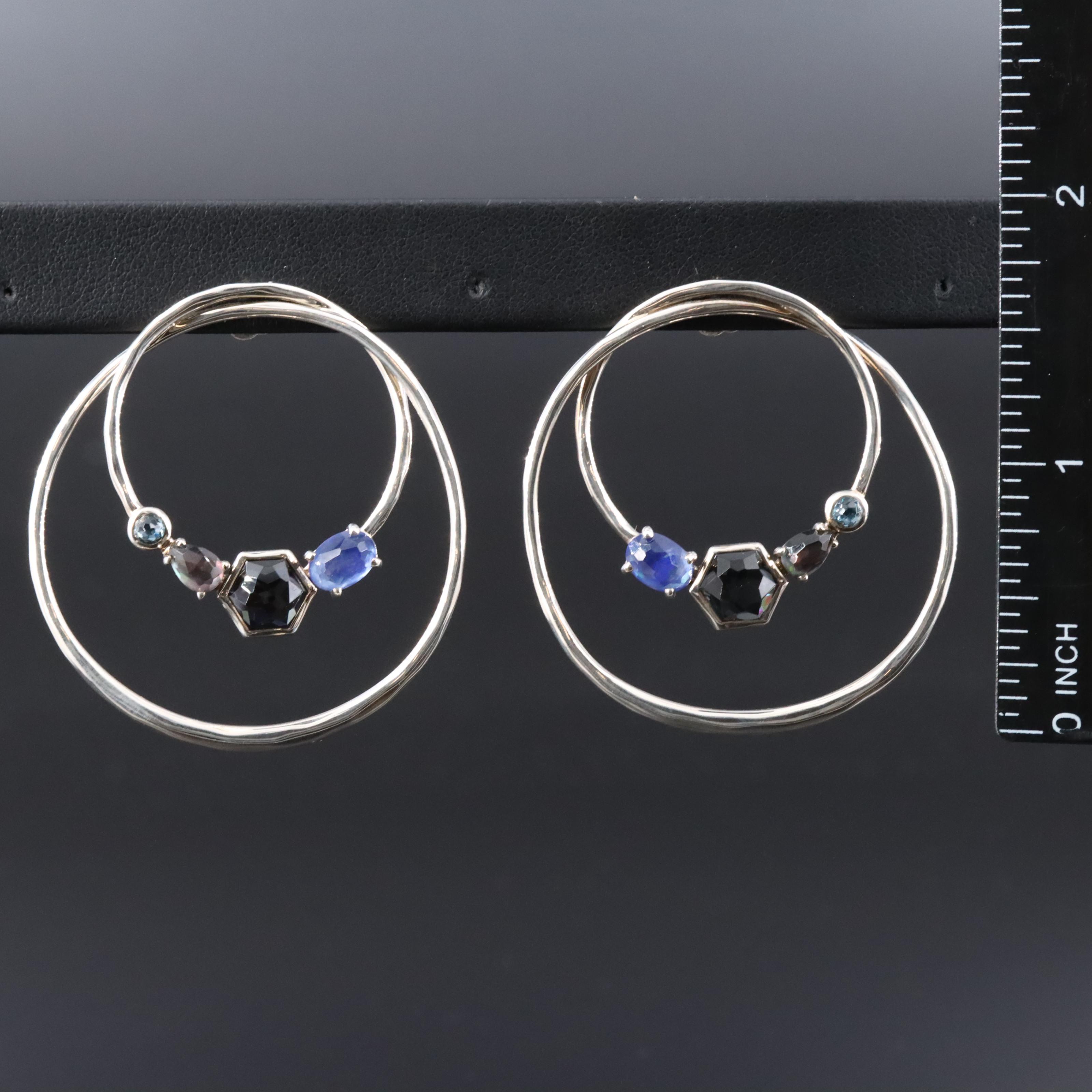 Ippolita Rock Candy Sterling Gemstone Double Hoop Earrings
