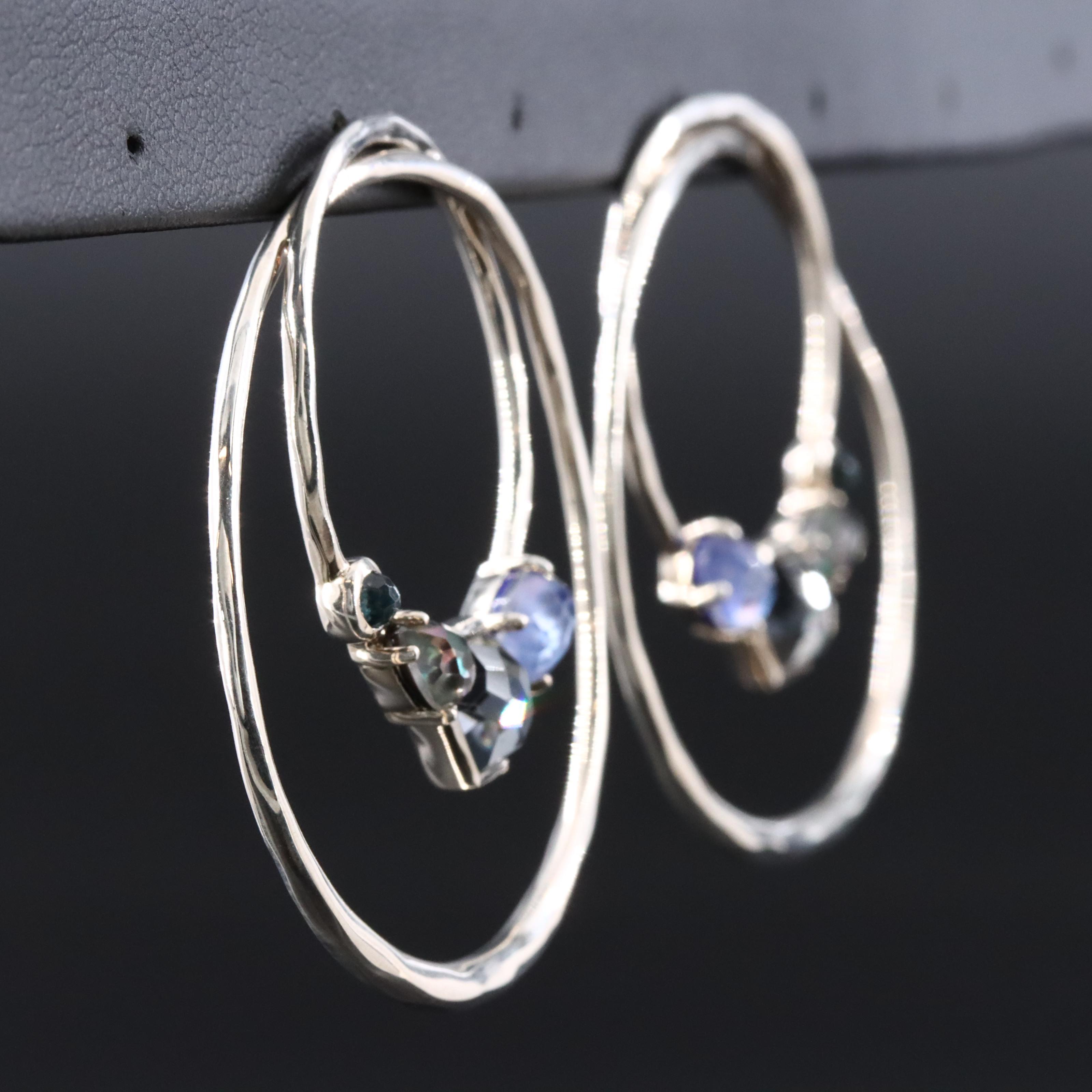 Ippolita Rock Candy Sterling Gemstone Double Hoop Earrings