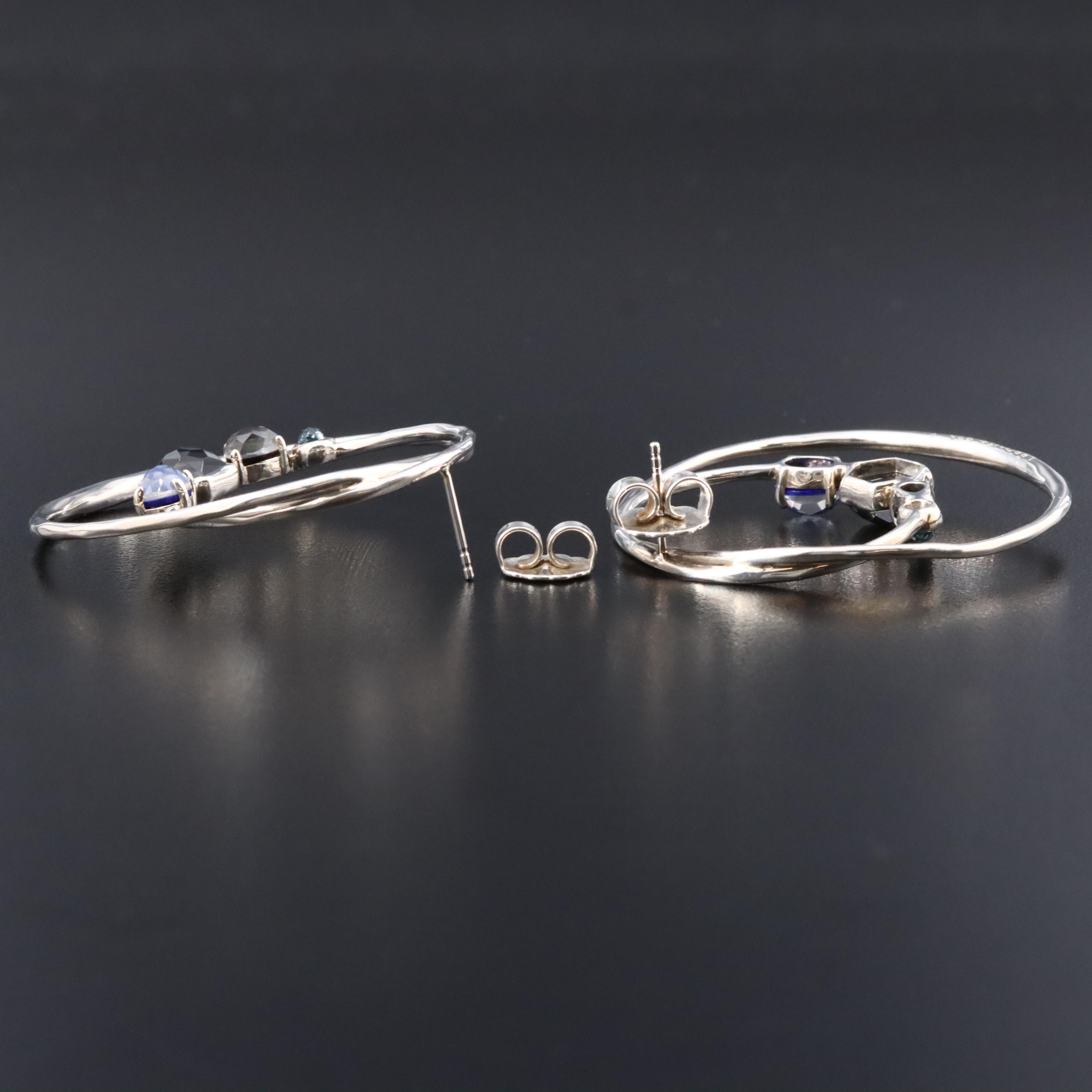 Ippolita Rock Candy Sterling Gemstone Double Hoop Earrings