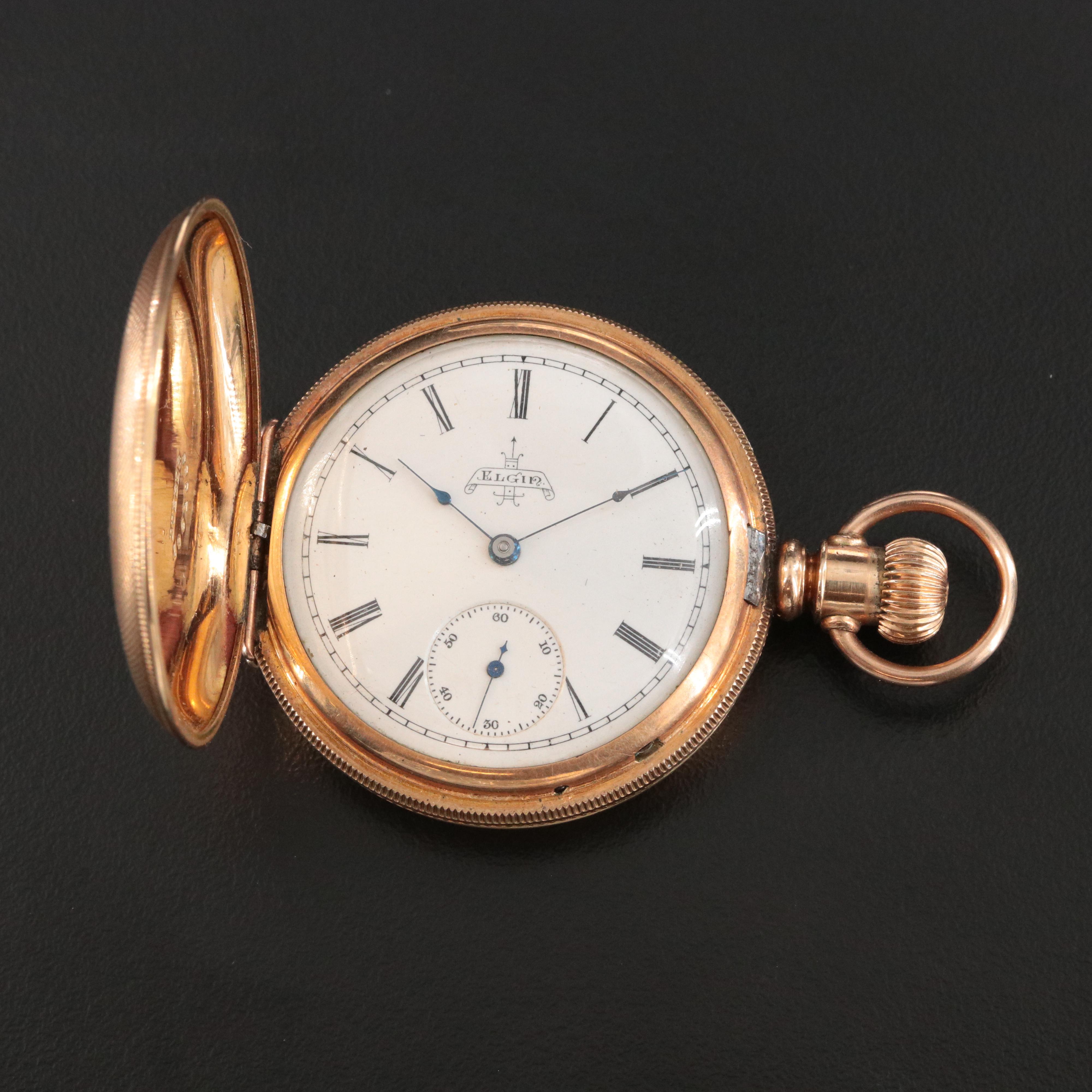 1890 Elgin Gold Filled Hunting Case Pocket Watch