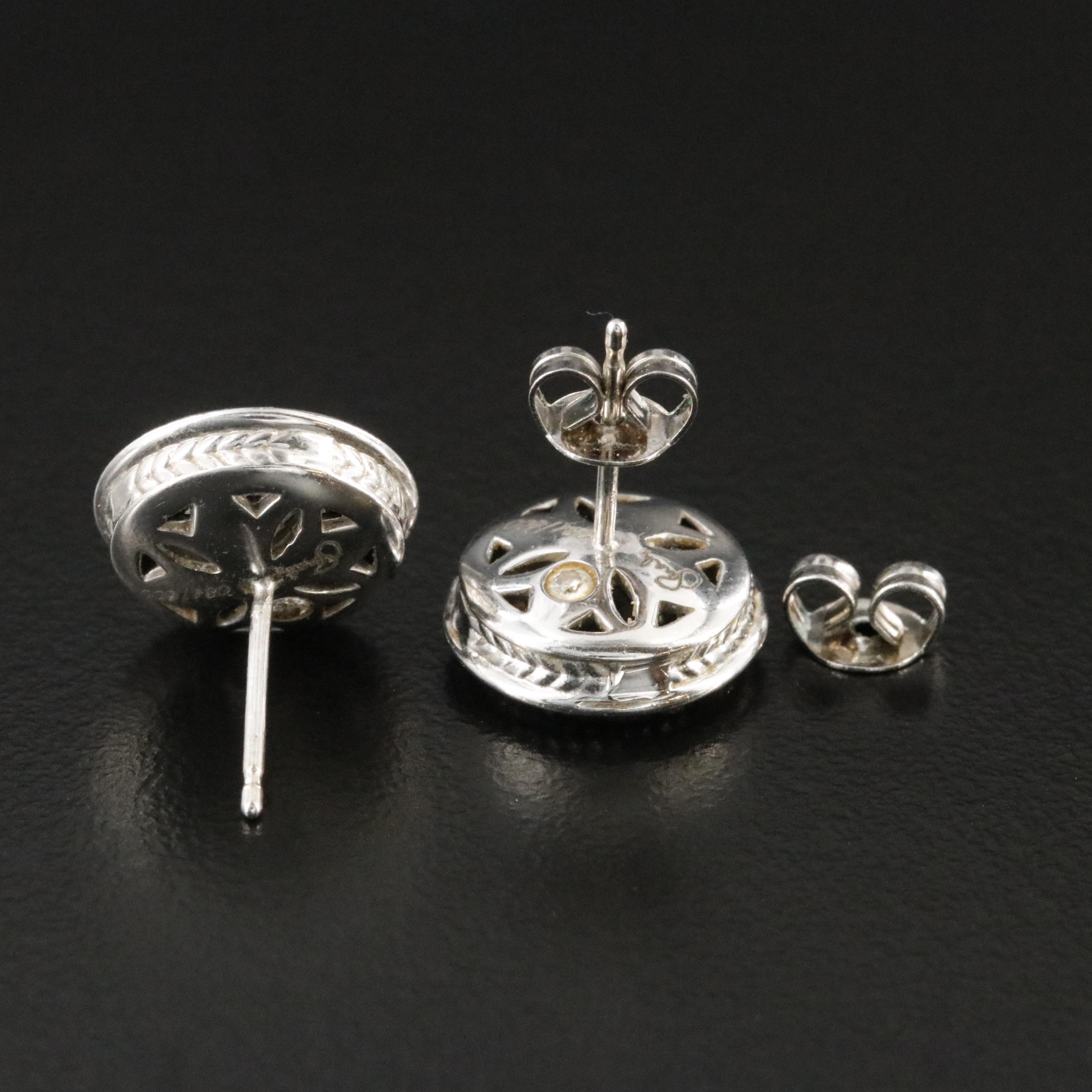 18K Moissanite Bezel Set Stud Earrings