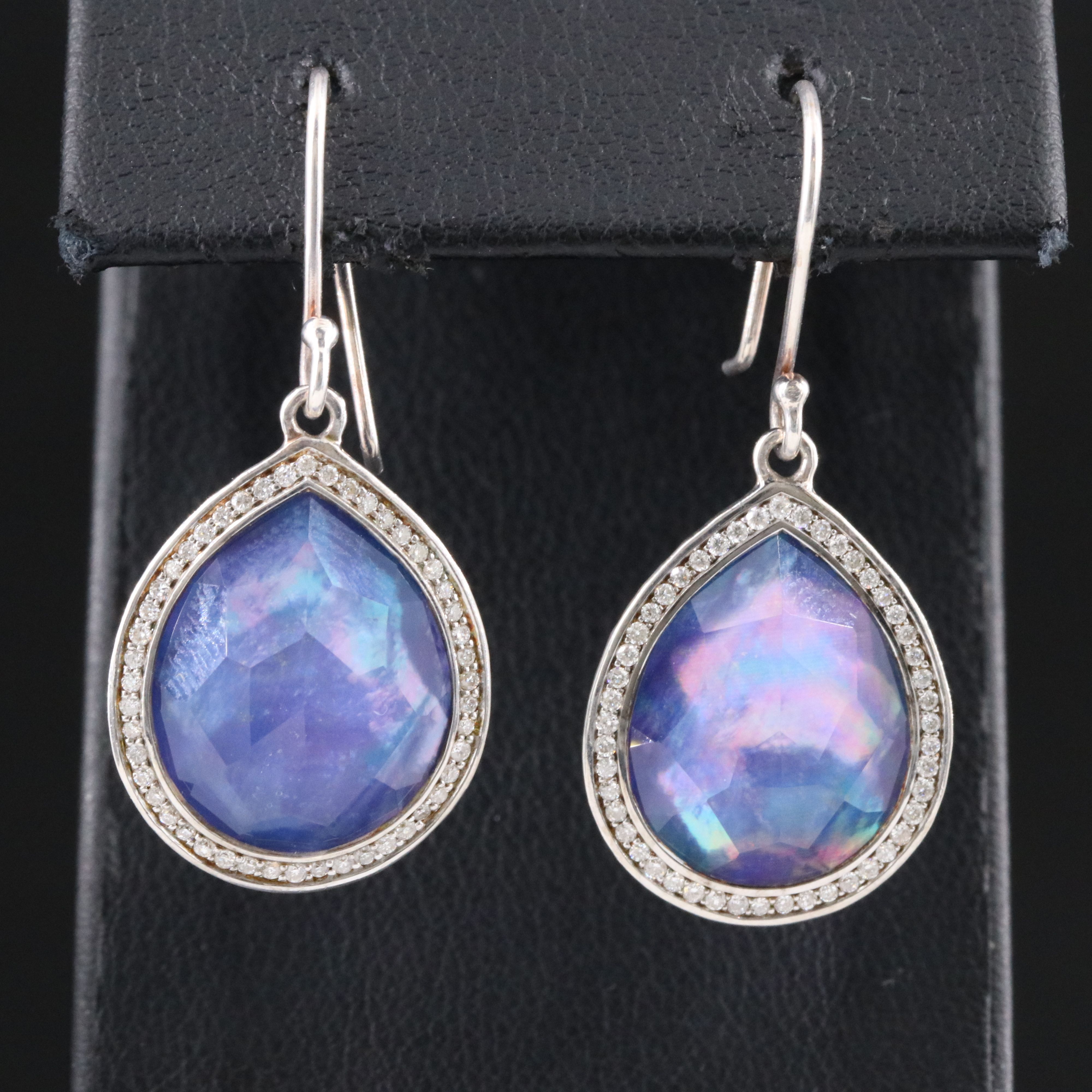 Ippolita Rock Candy Sterling Lapis, Quartz and 0.38 CTW Diamond Earrings