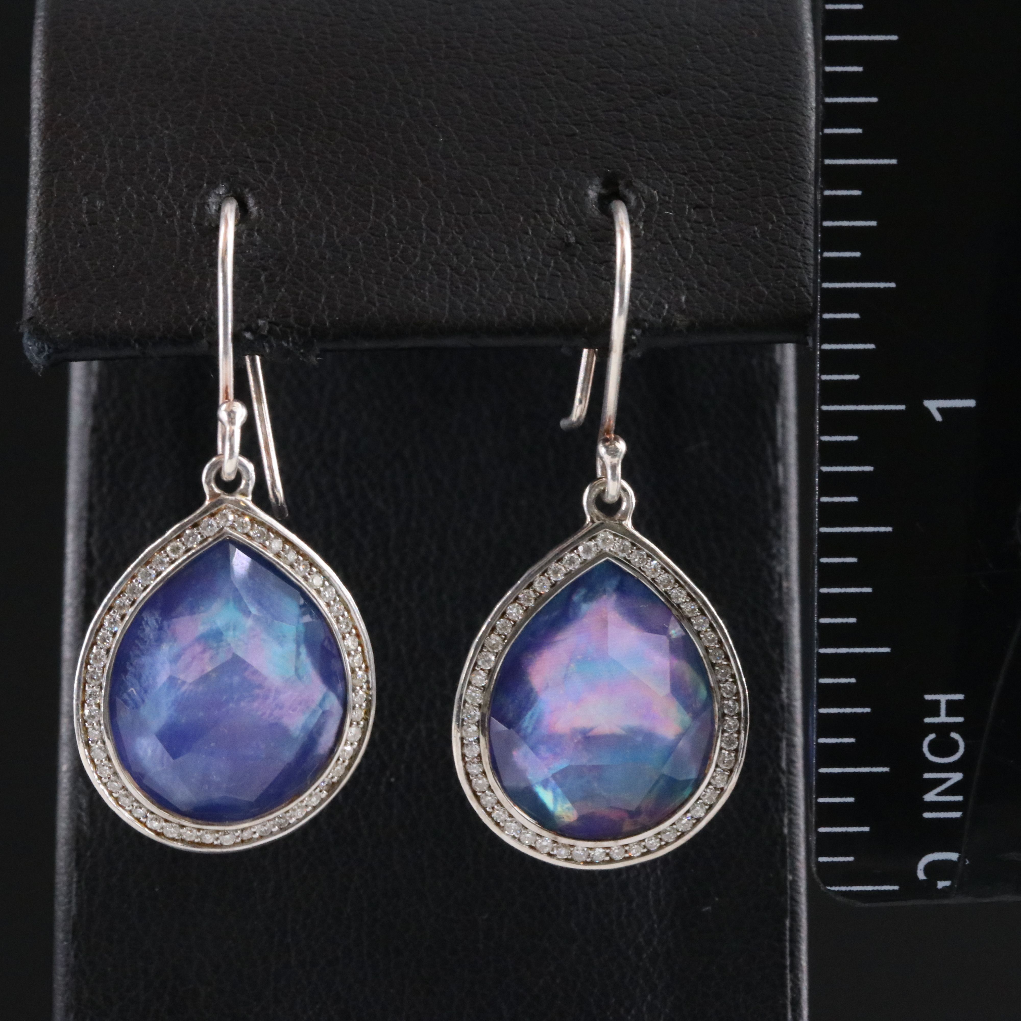 Ippolita Rock Candy Sterling Lapis, Quartz and 0.38 CTW Diamond Earrings