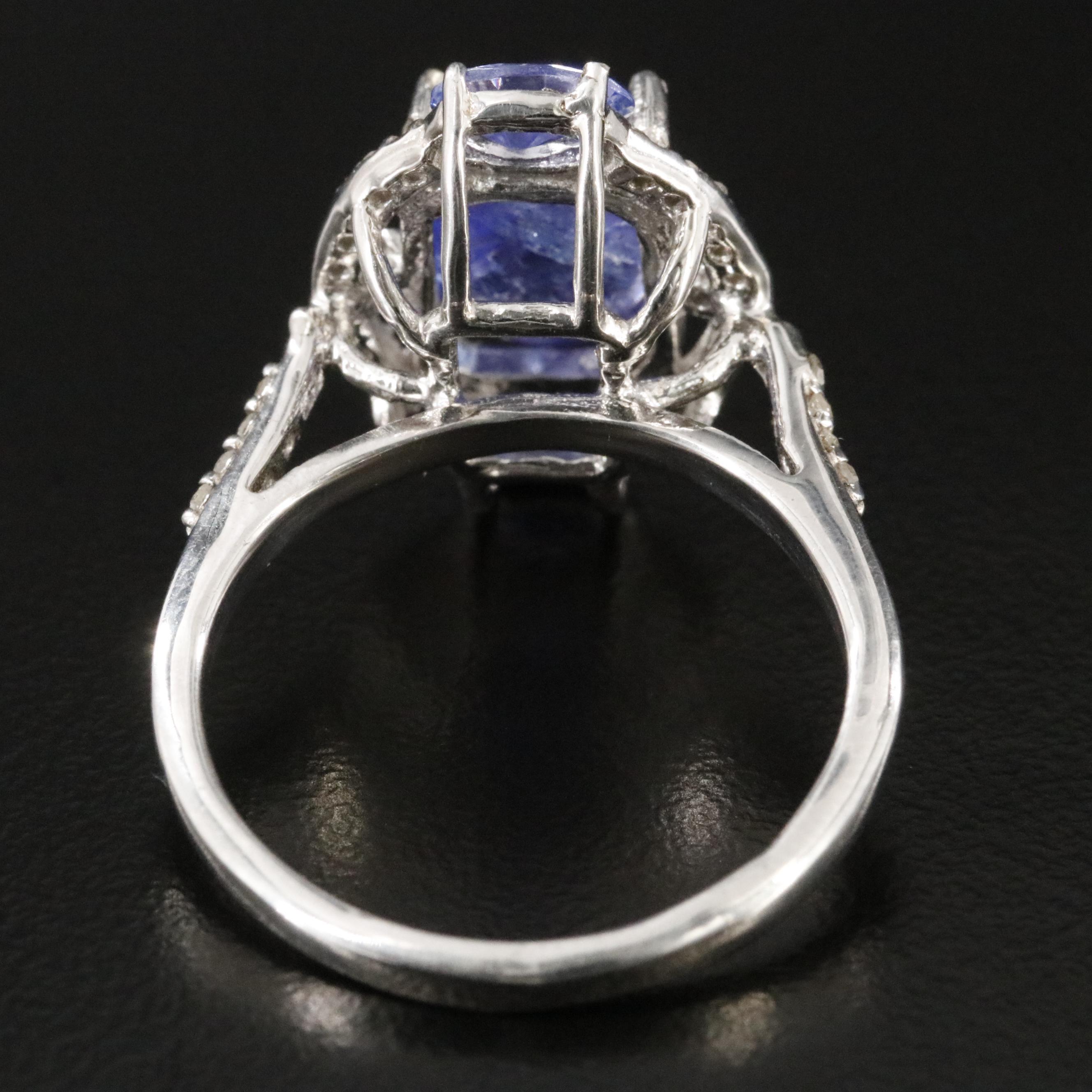 Sterling Tanzanite and Diamond Ring