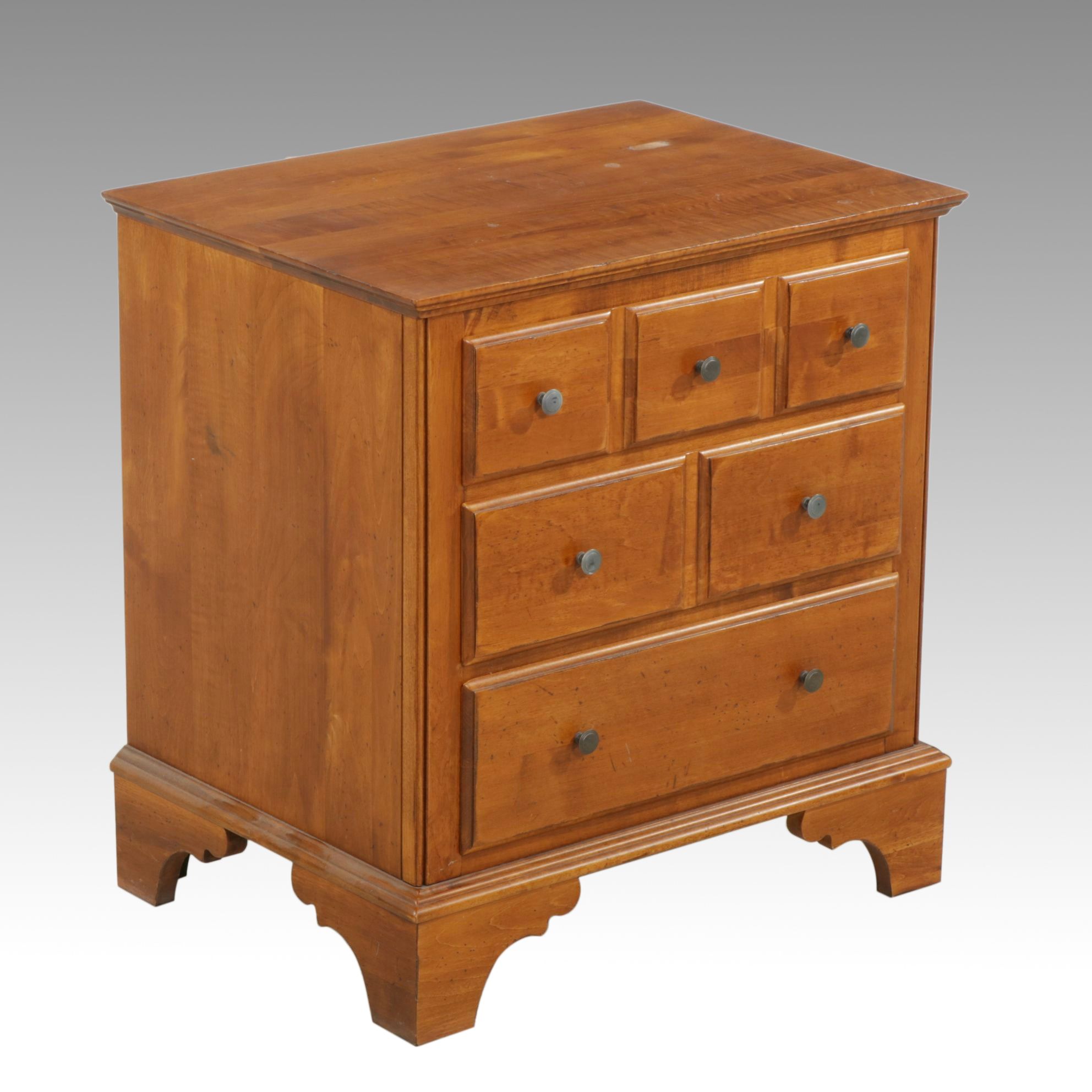 Ethan Allen Federal Style Maple Bedside Chest, Late 20th Century