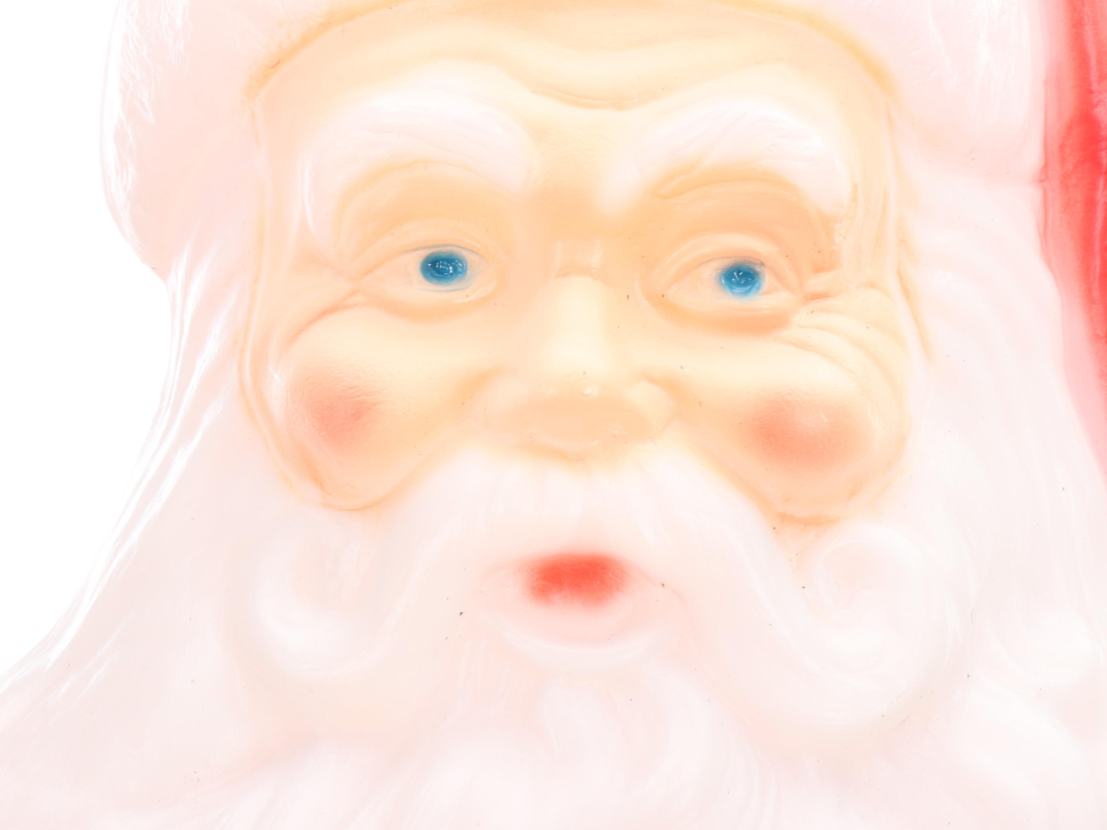 Illuminated Blow Mold Santa with Other Vintage Christmas Displays