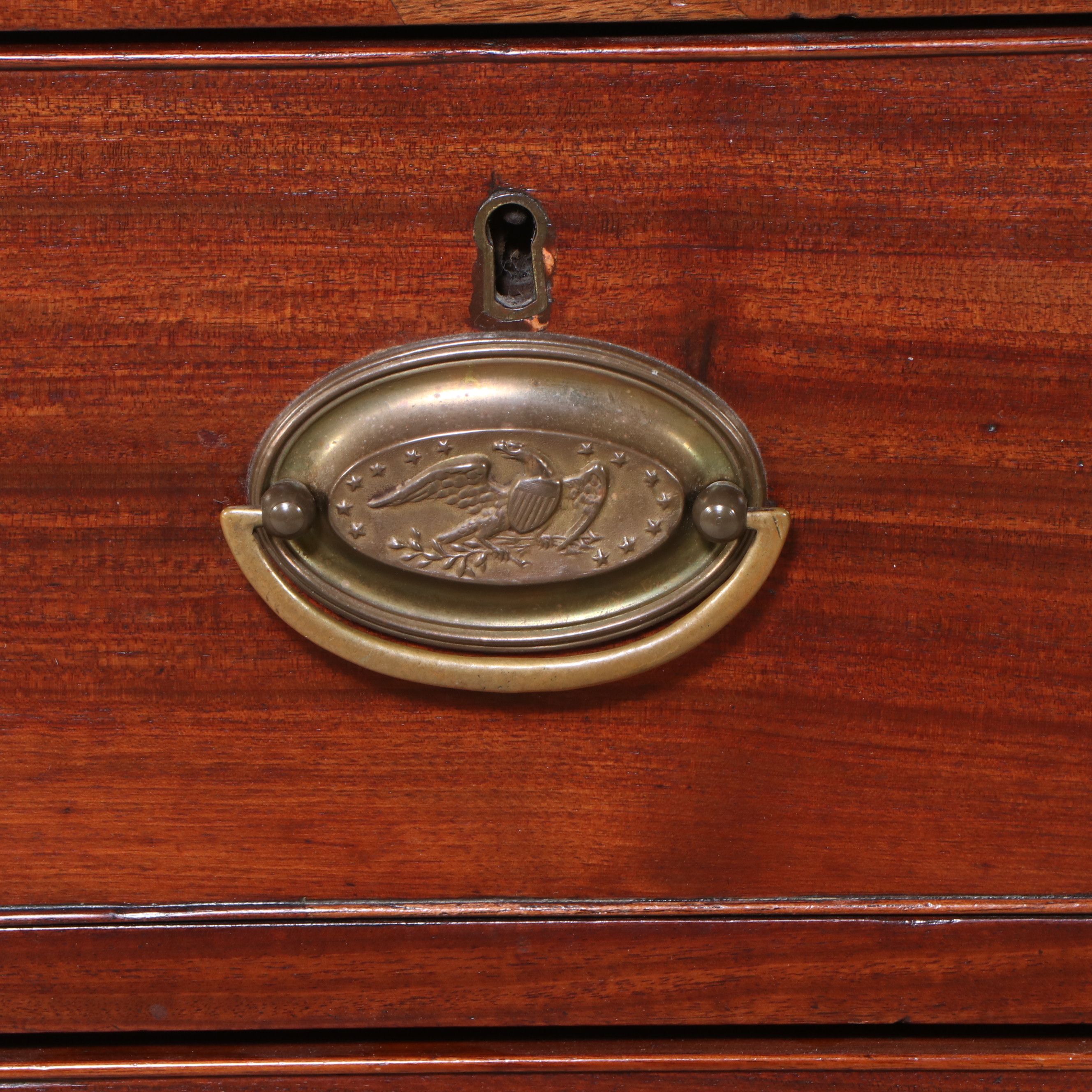 Federal Style Banded Mahogany Five-Drawer Chest, 20th Century