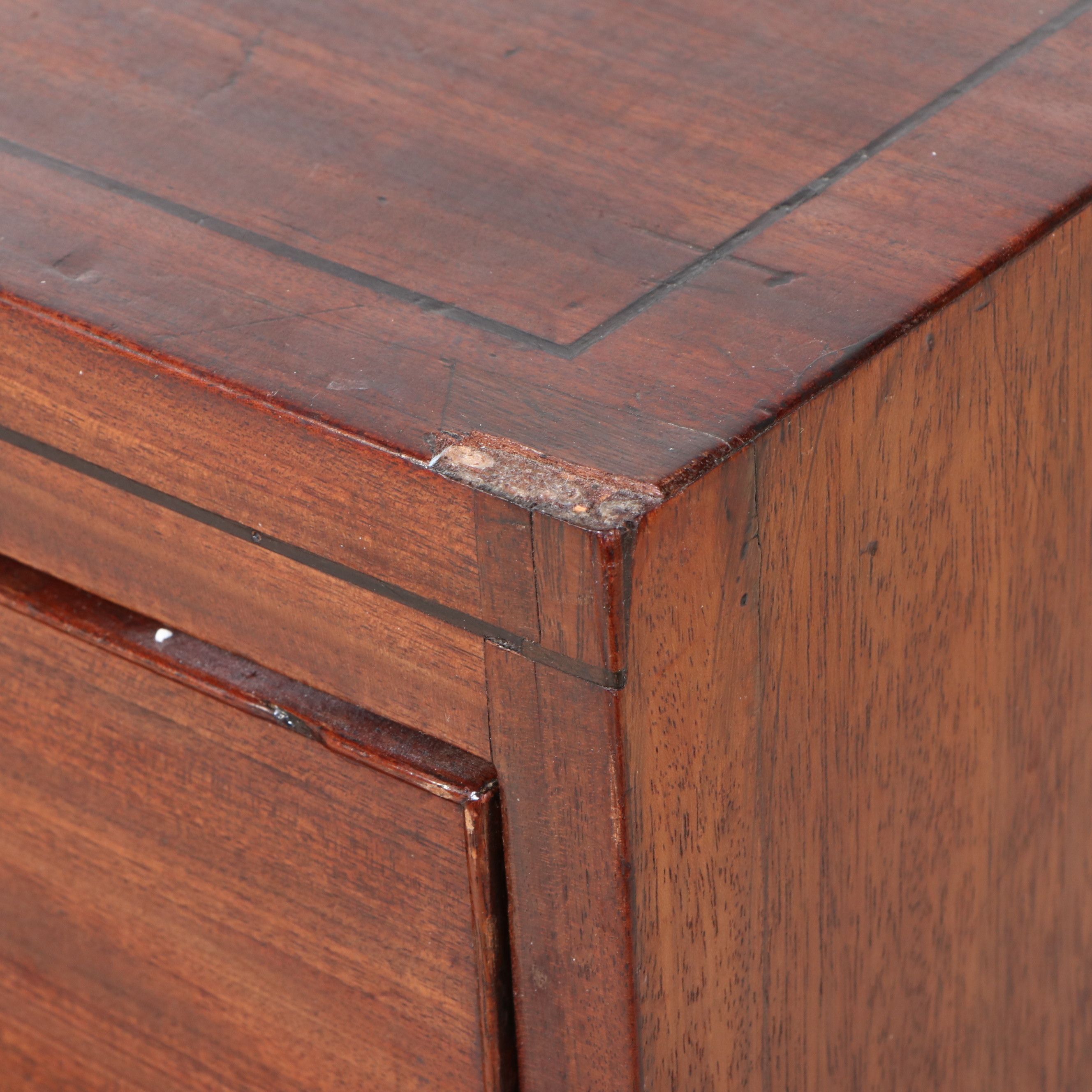 Federal Style Banded Mahogany Five-Drawer Chest, 20th Century