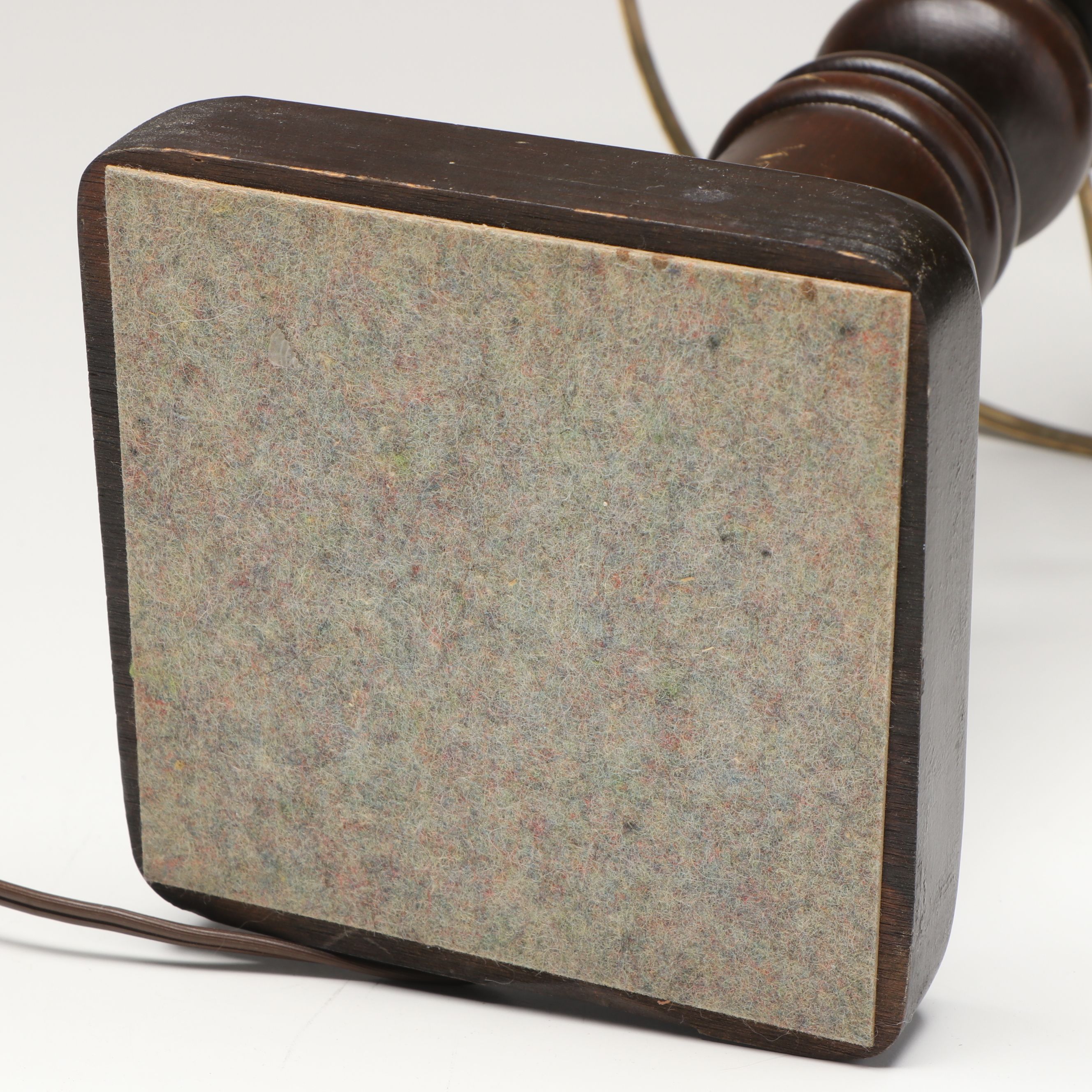 Victorian Style Wood Table Lamp with Satin Glass Shade