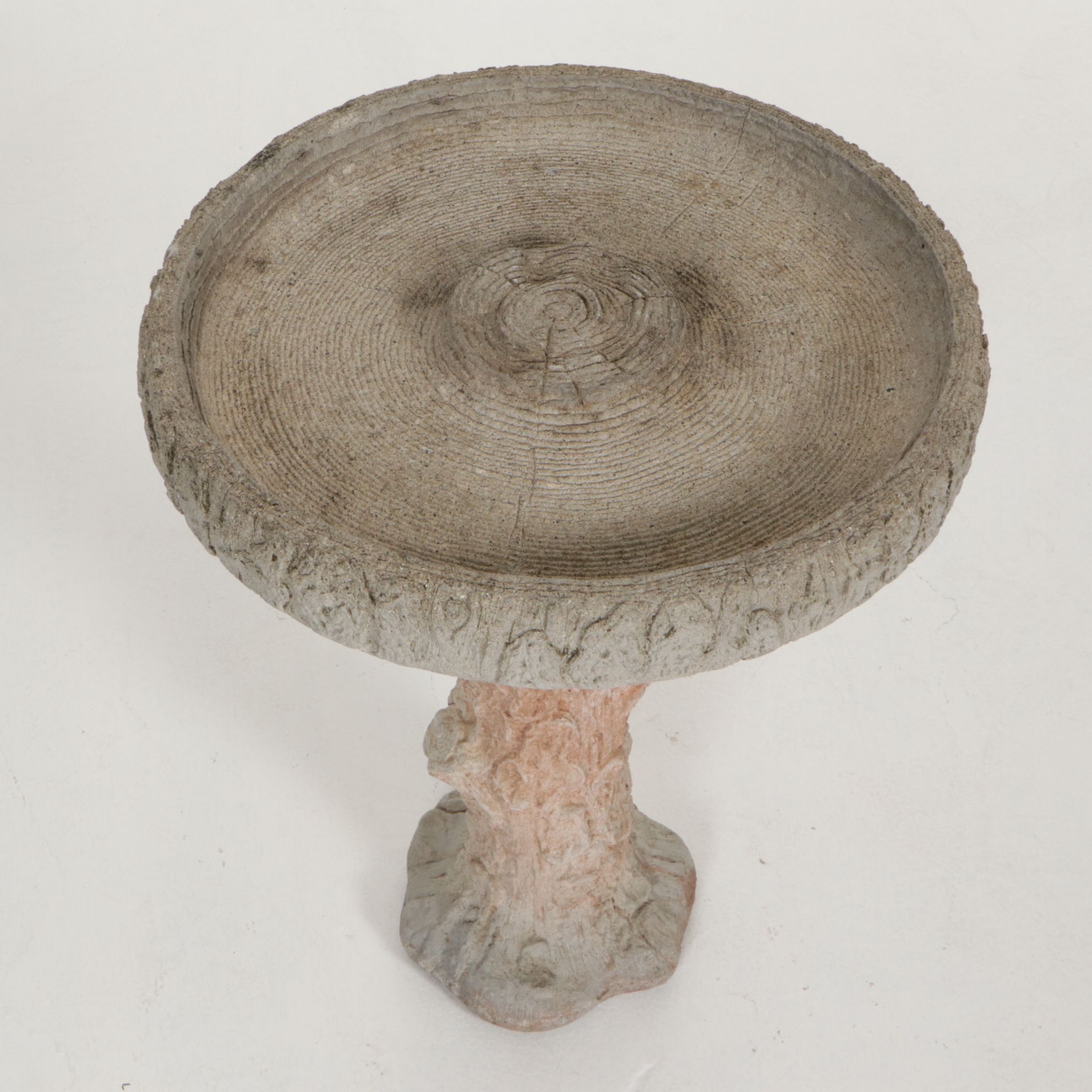 Cast Concrete Tree-Form Birdbath