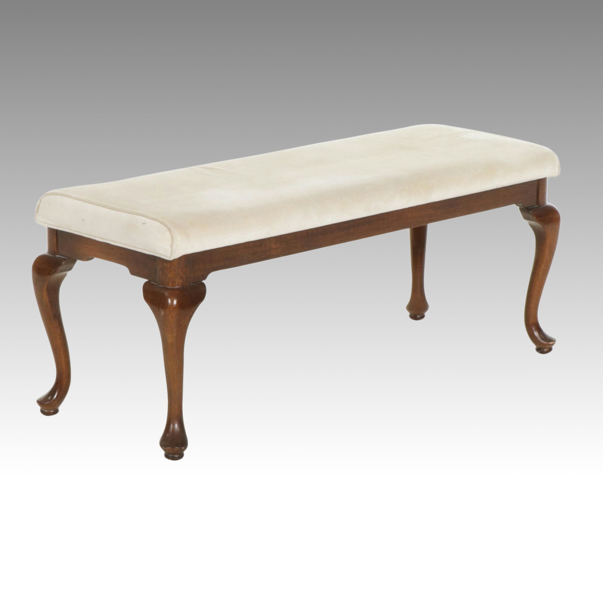 Queen Anne Style Bench, Late 20th Century