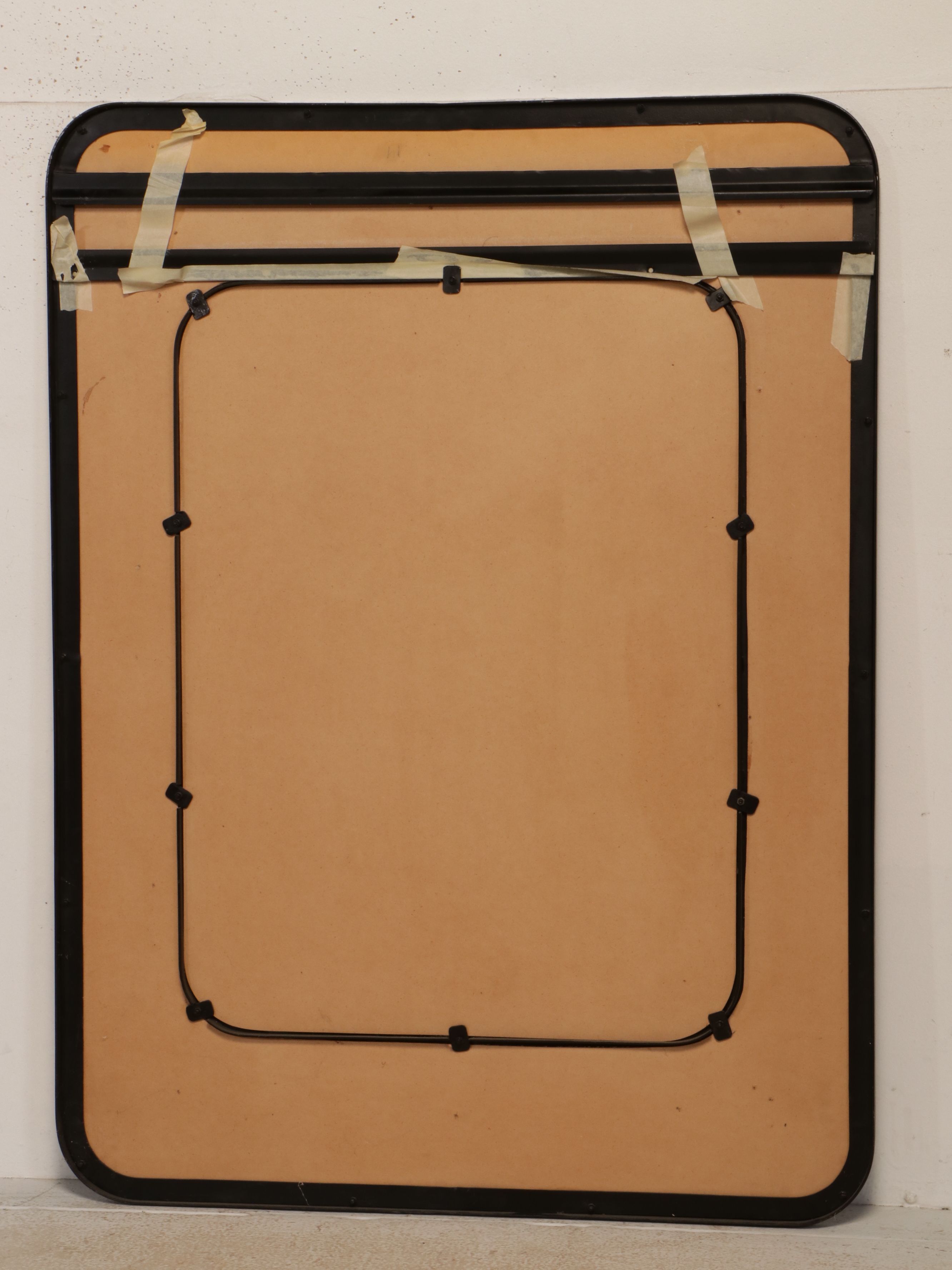 Contemporary Herringbone Canework Framed Wall Mirror