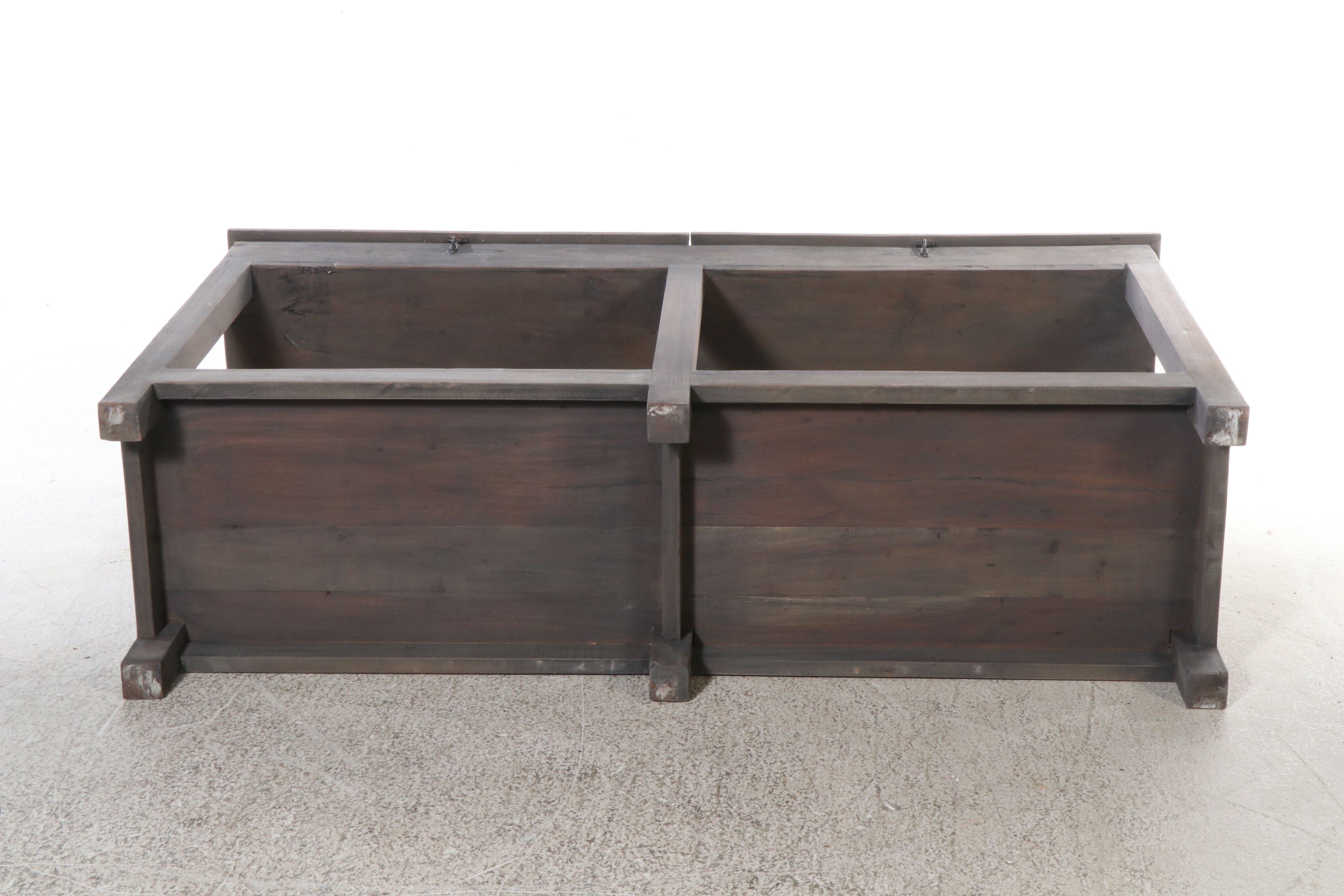 Modern Farmhouse Style Grey-Washed Wood Console Table