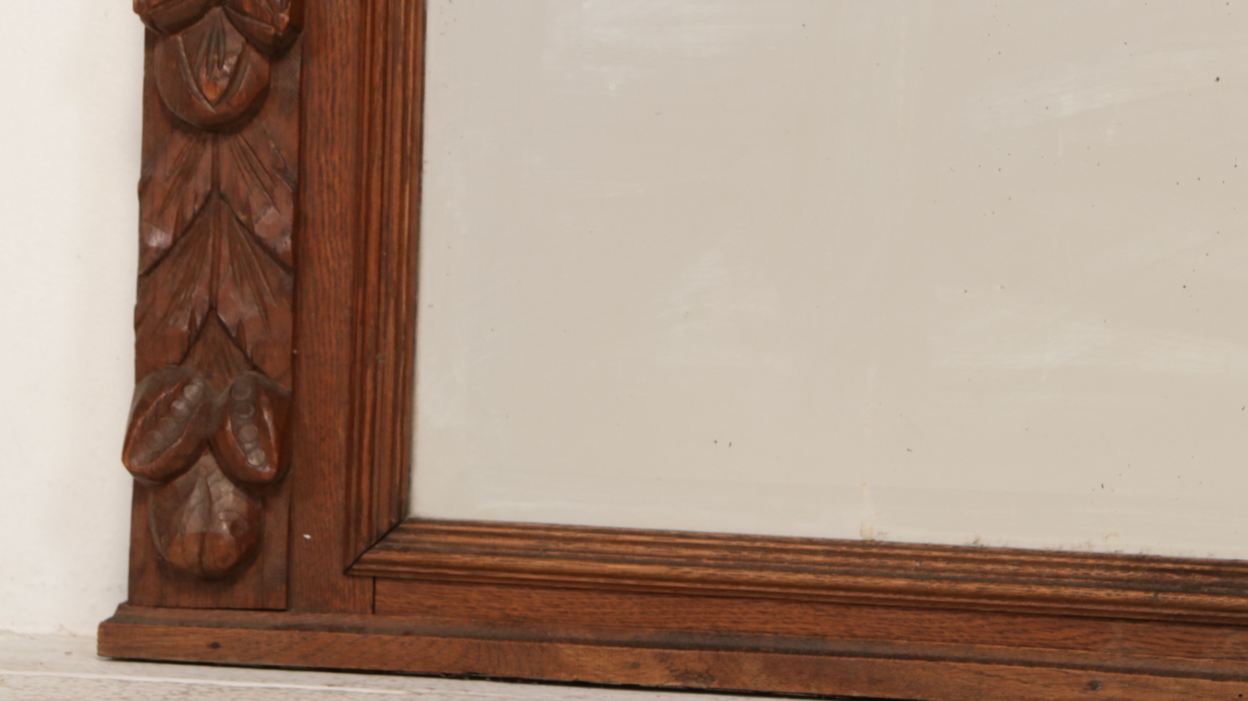 Ornate Hand-Carved Wood Full-Length Wall Mirror