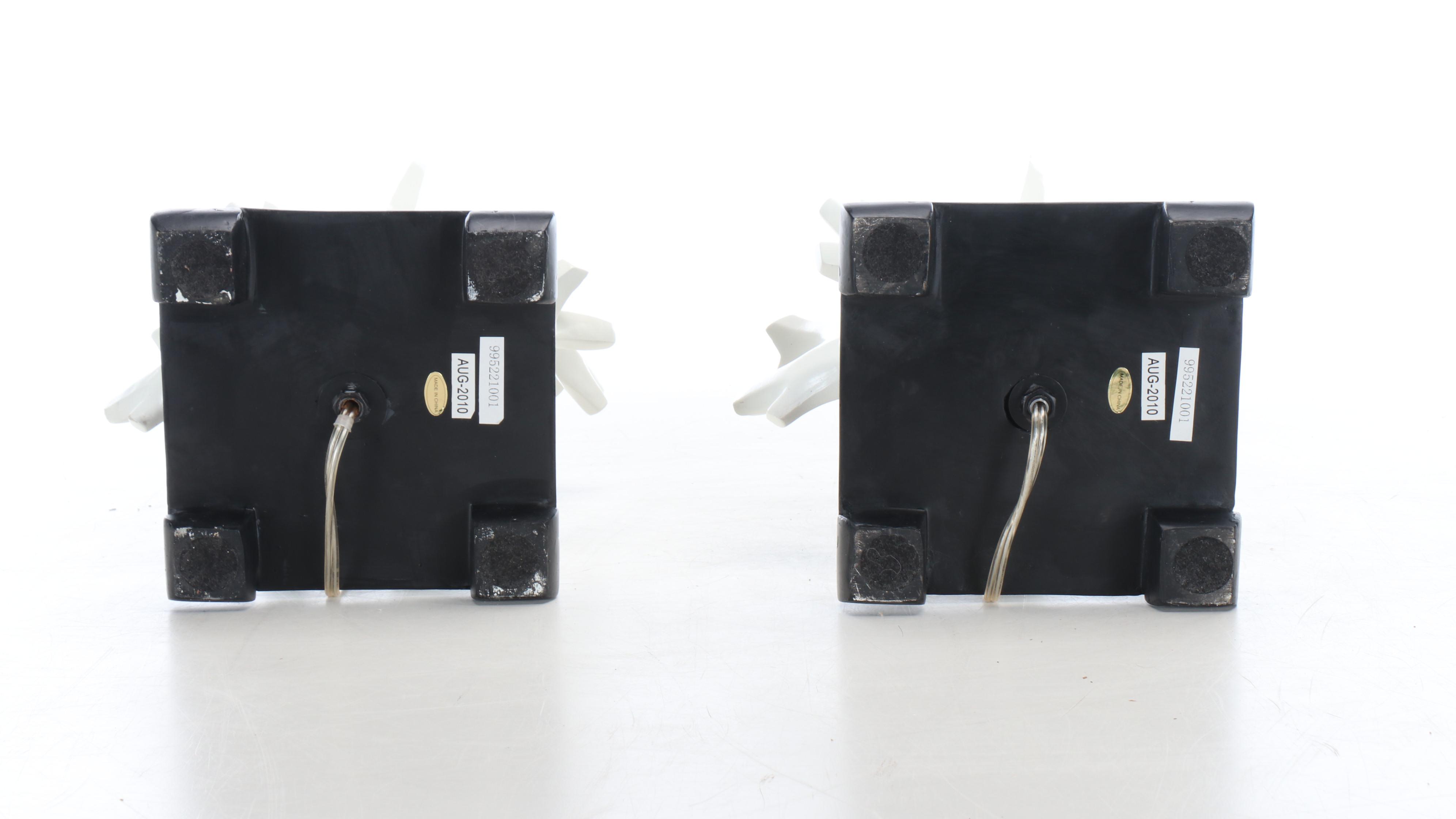 Pair of White Faux Coral Table Lamps with Shades, 2010