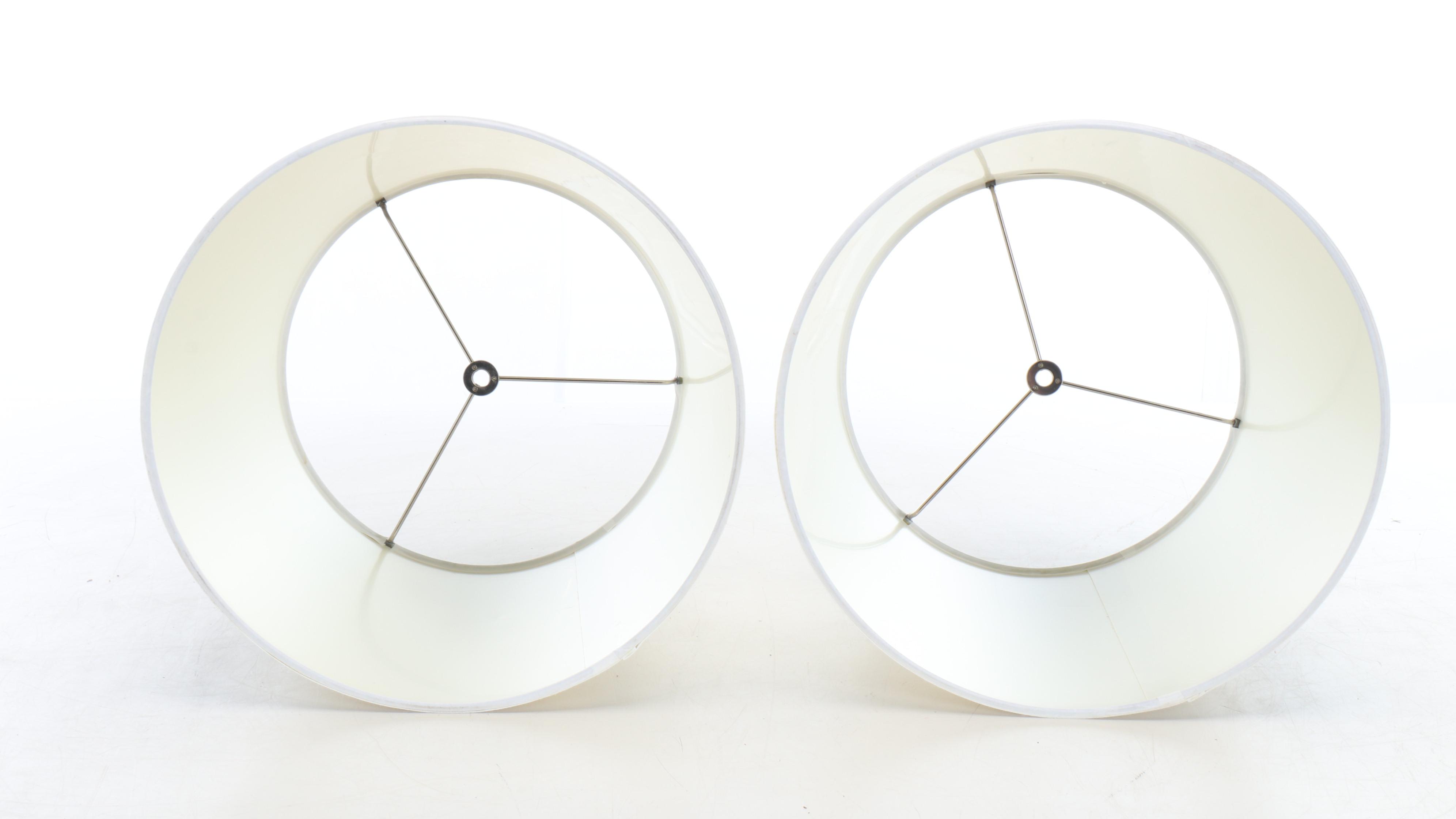 Pair of White Faux Coral Table Lamps with Shades, 2010