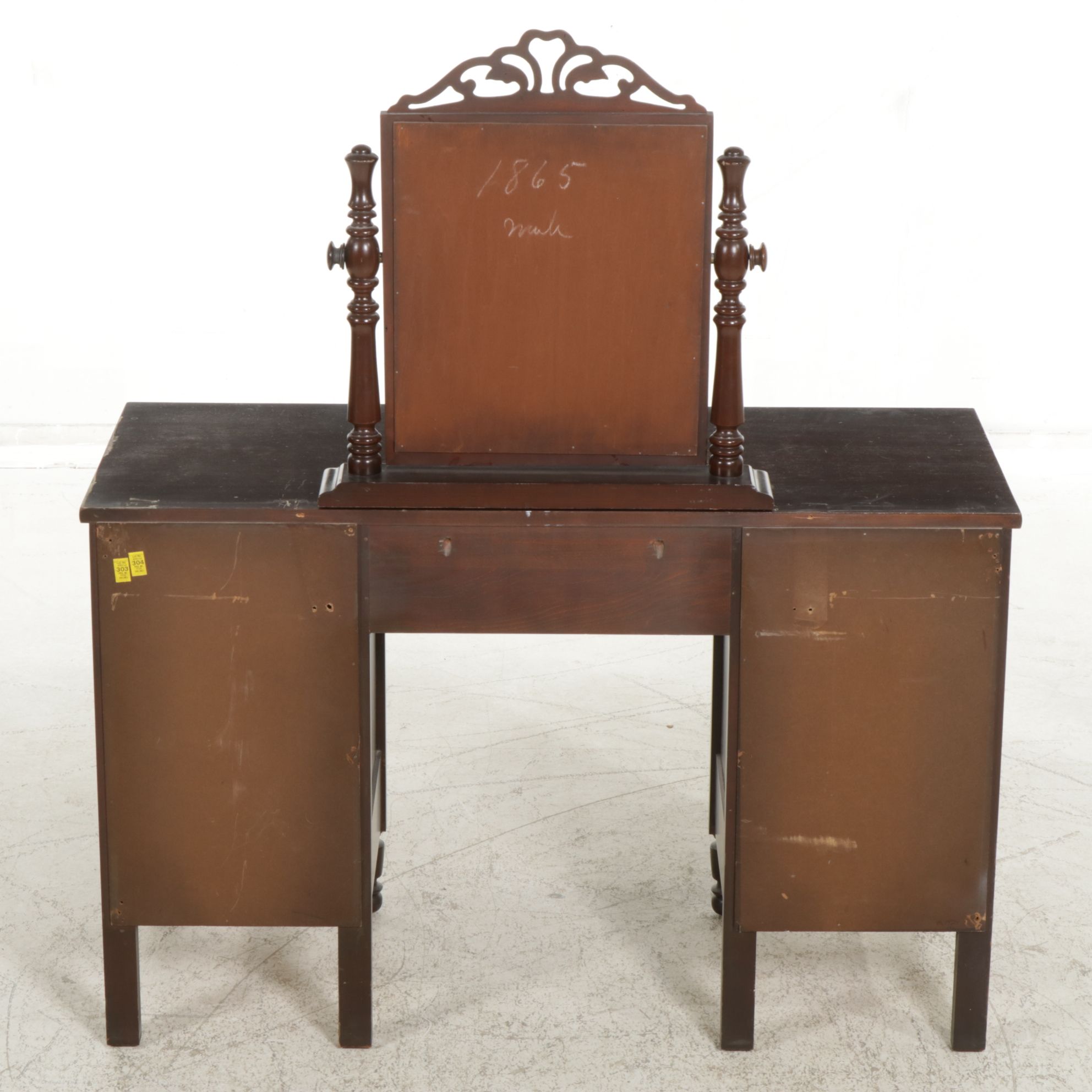Jenny Lind Style Mahogany Vanity Desk, Late 19th Century
