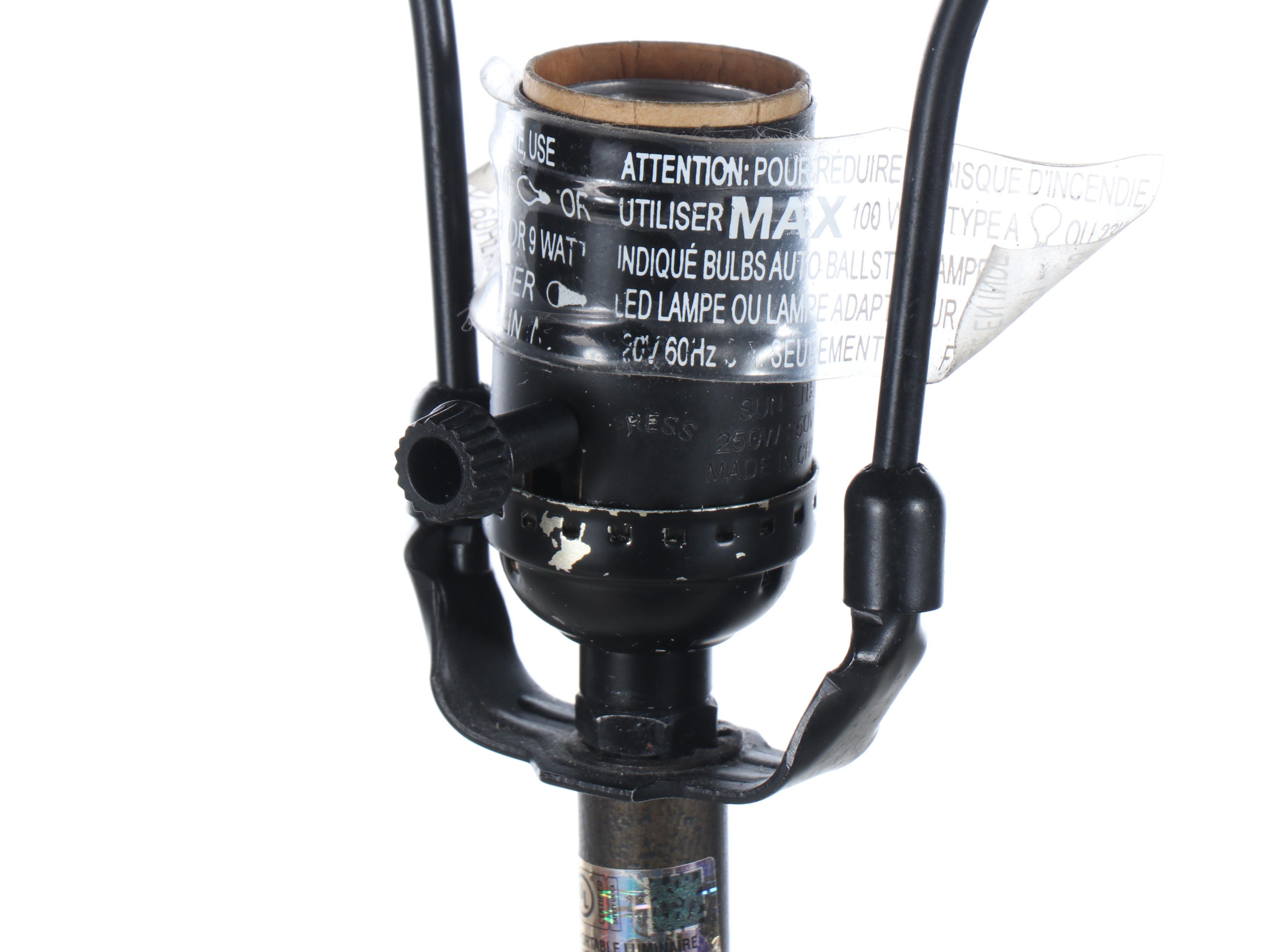 Pottery Barn Attr. Iron Floor Lamp and Slubbed Fabric Shade