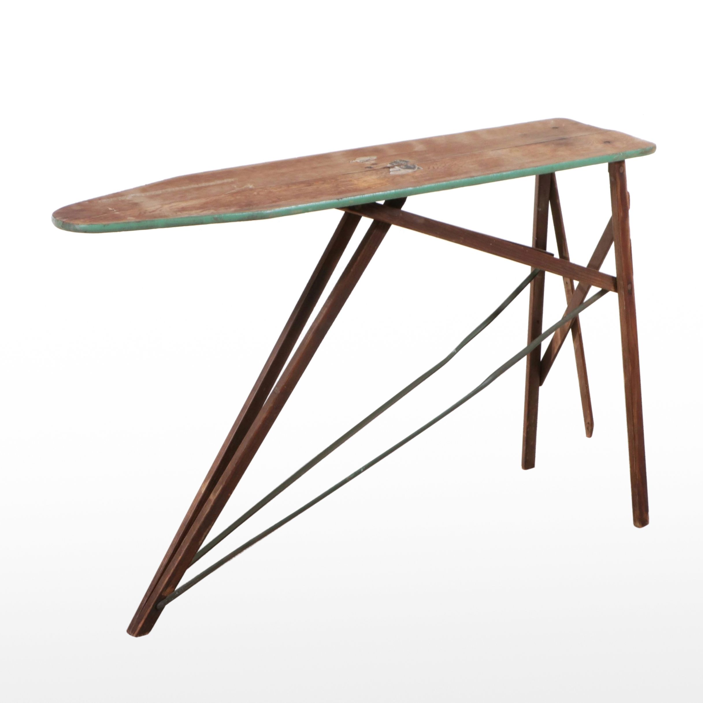 Folding Wood and Metal Ironing Board, Early to Mid-20th Century