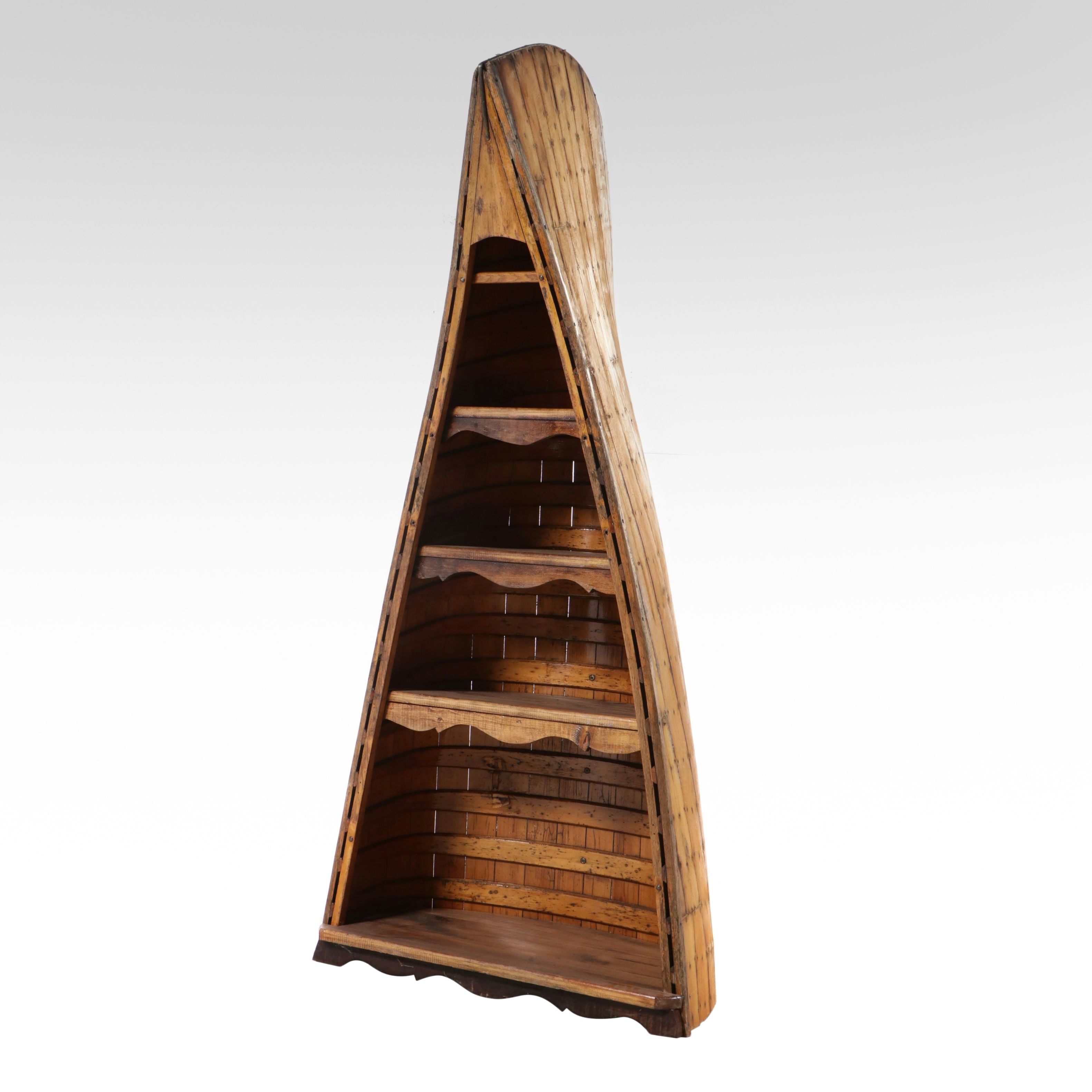 Canoe Hull Bookcase, 20th Century and Adapted
