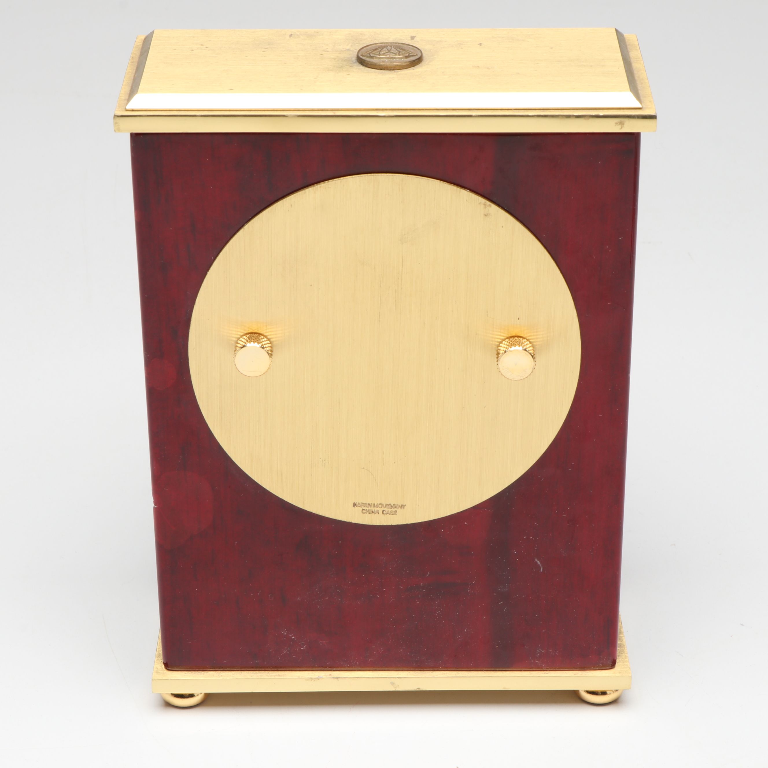 Hampton Mahogany and Brass Clock with Other Figurines