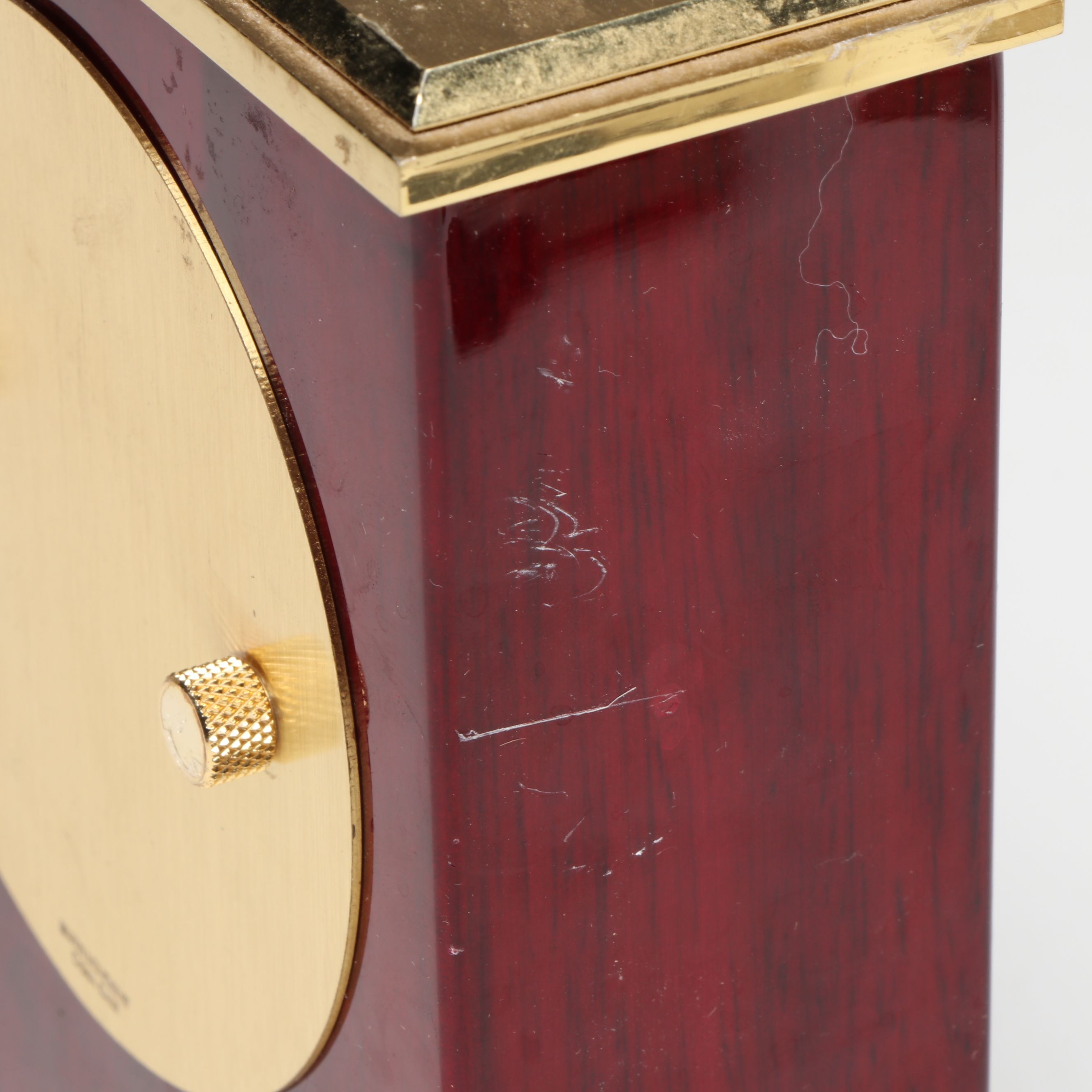 Hampton Mahogany and Brass Clock with Other Figurines