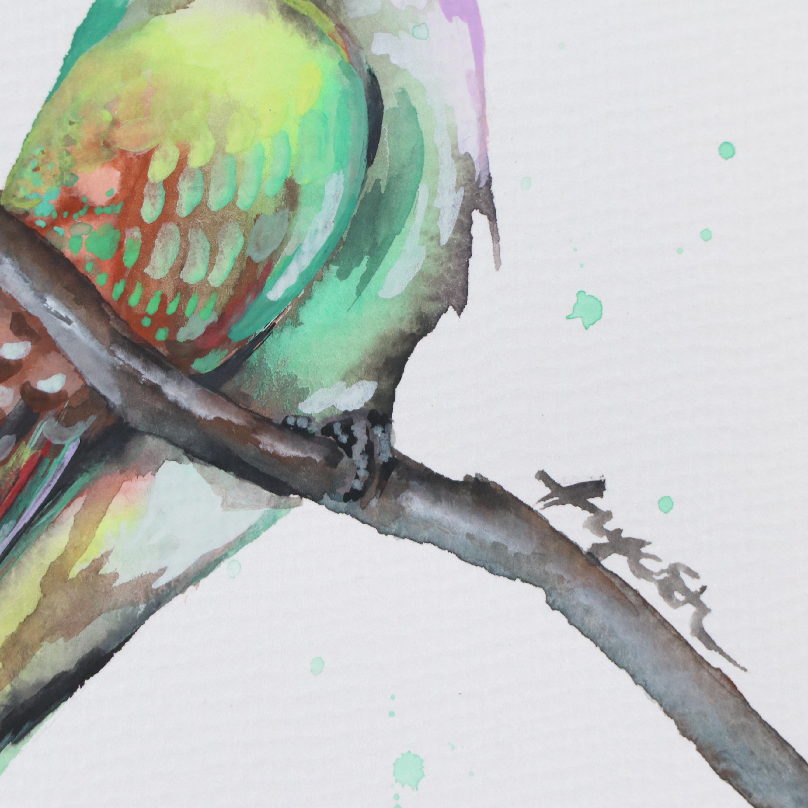 Anne Gorywine Watercolor Painting of Bird, 2023