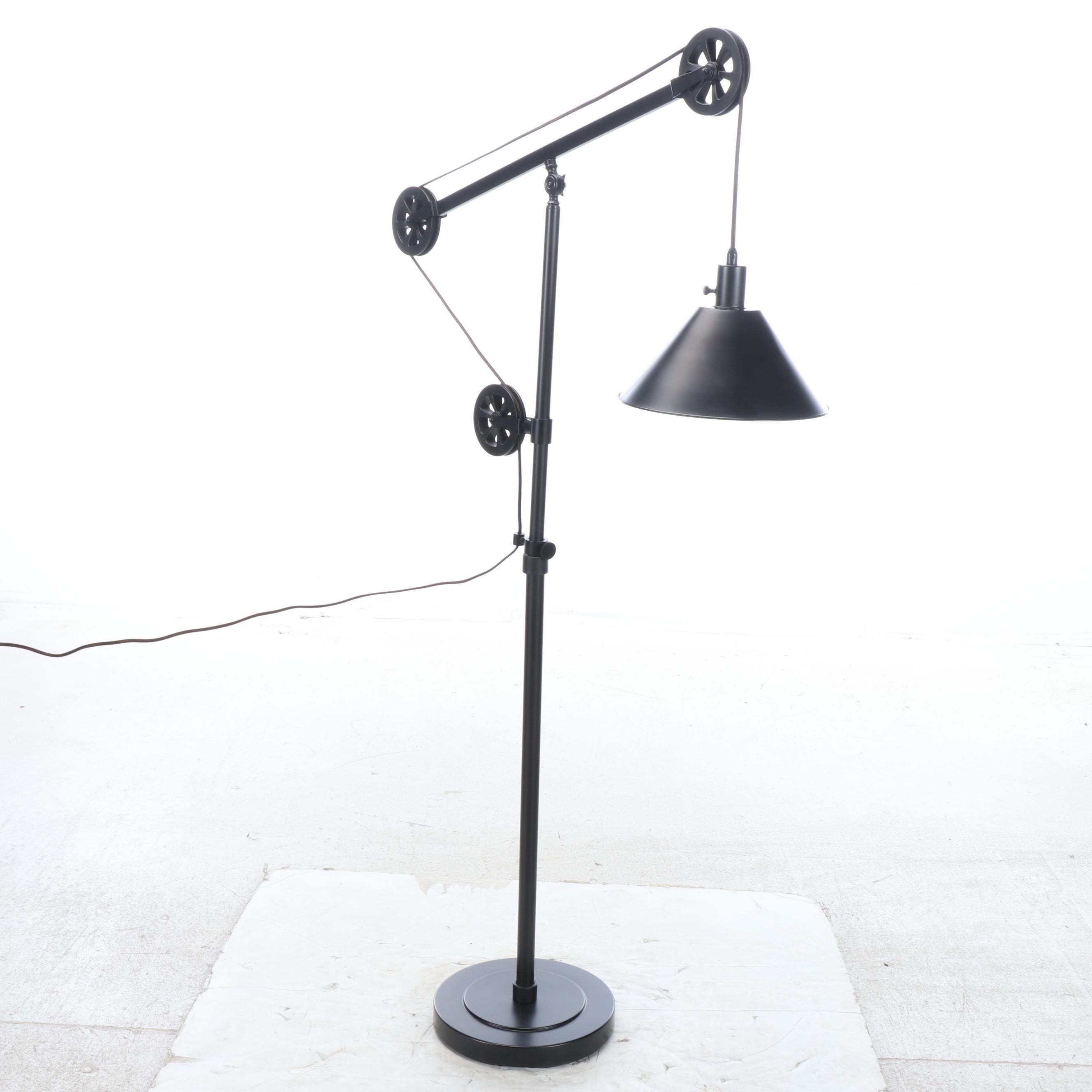 Pottery Barn ORB "Warren" Pulley Floor Reading Lamp
