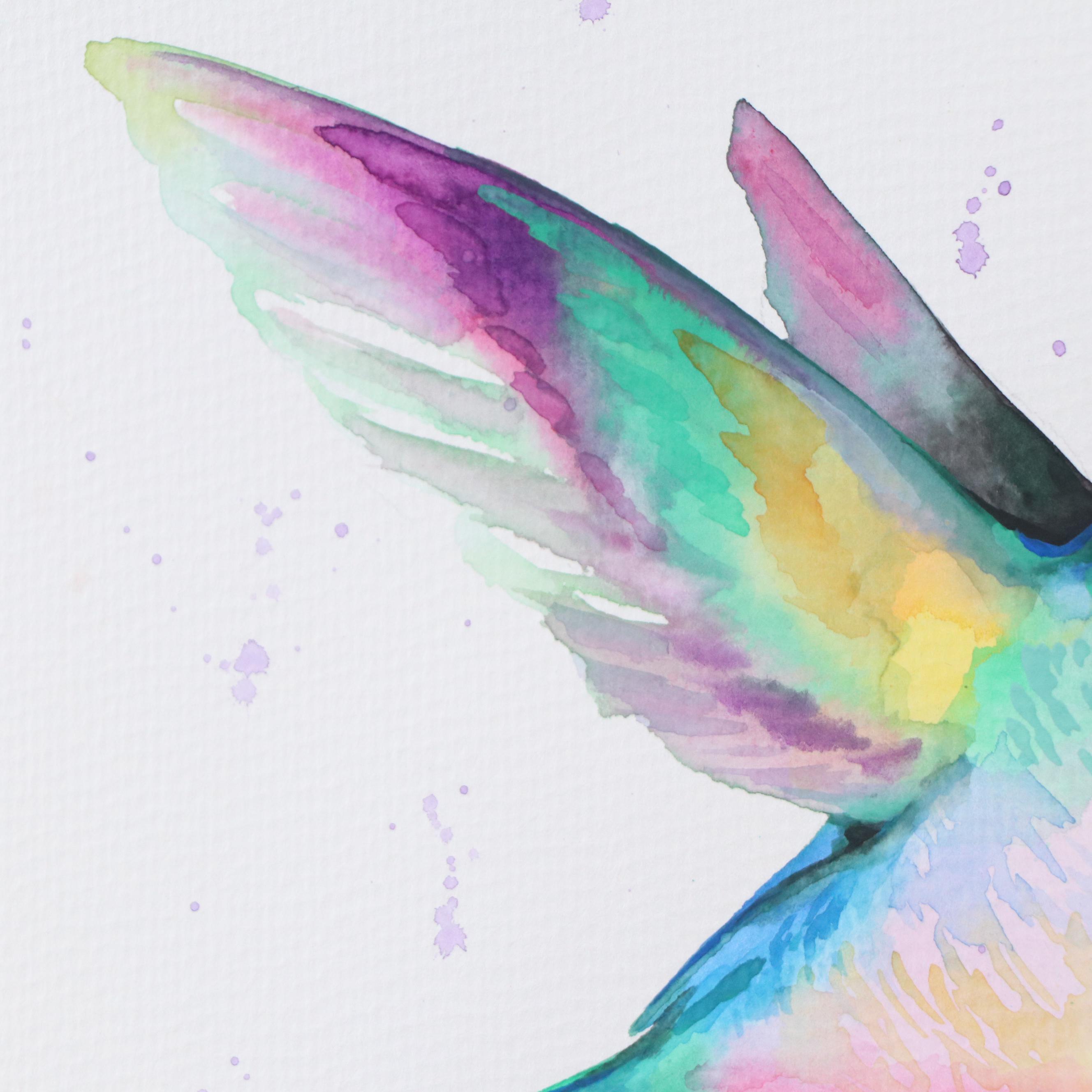 Anne Gorywine Watercolor Painting of Hummingbird, 2024