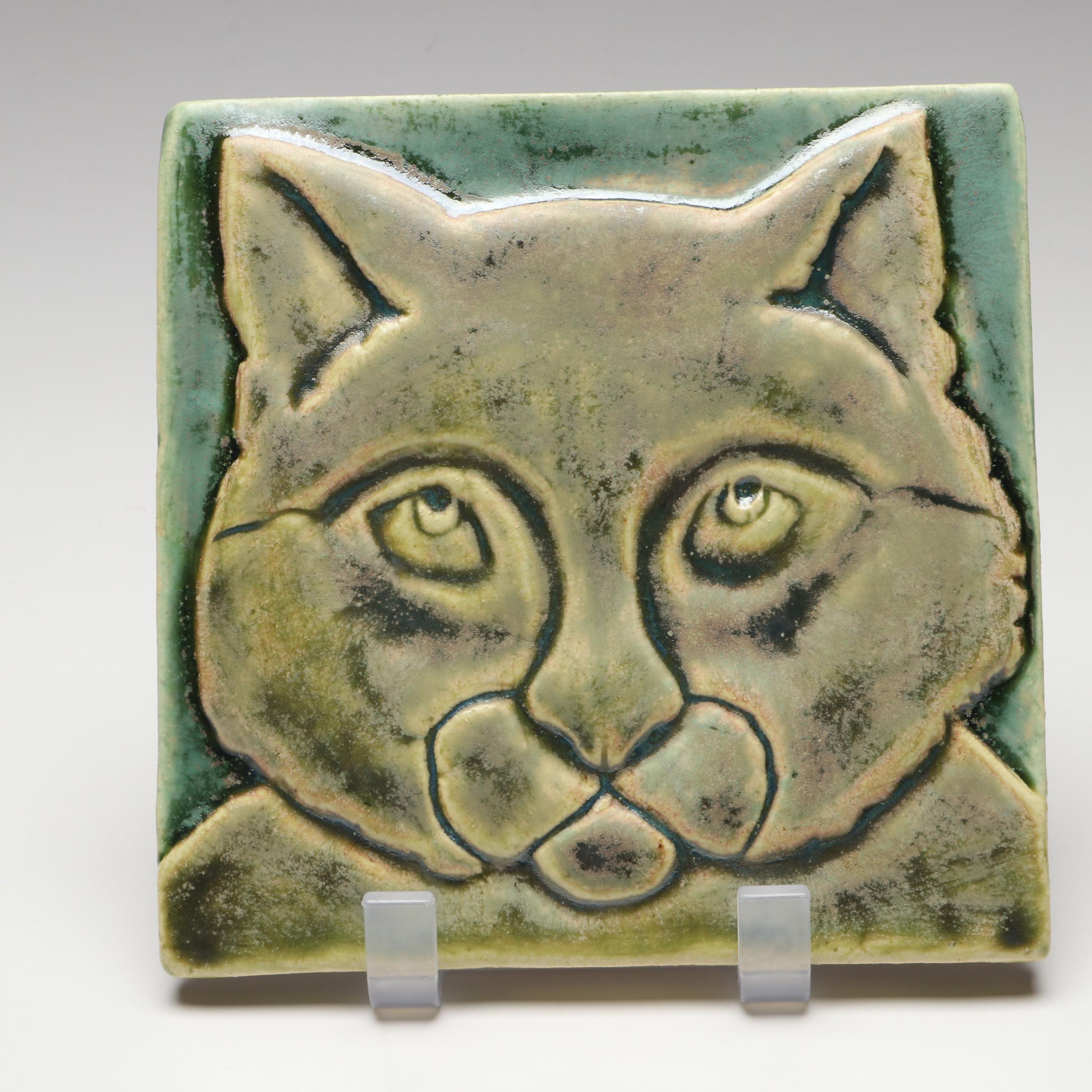 Ramona Palmoa Tile Studios with Other Art Pottery Cat Tiles