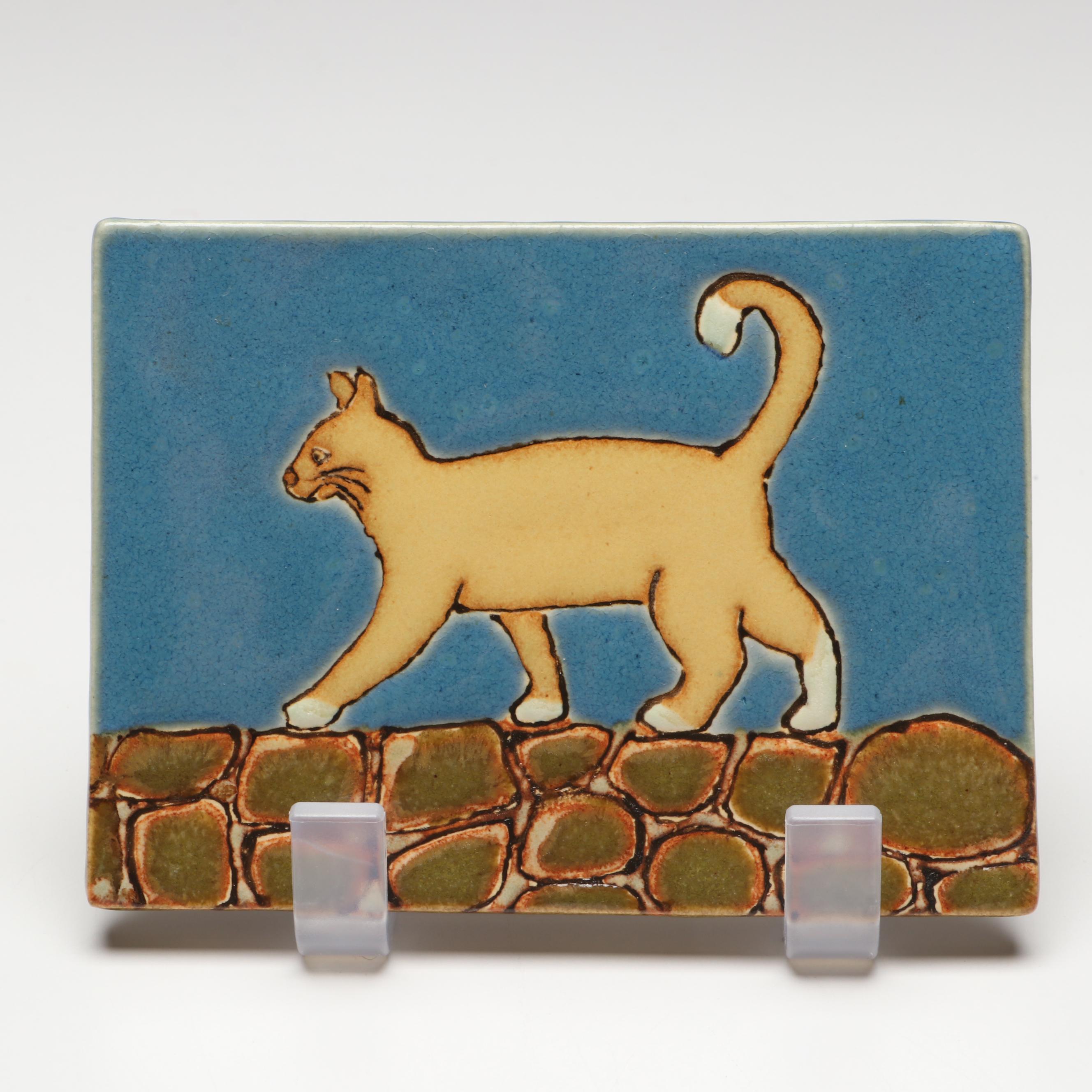 Ramona Palmoa Tile Studios with Other Art Pottery Cat Tiles