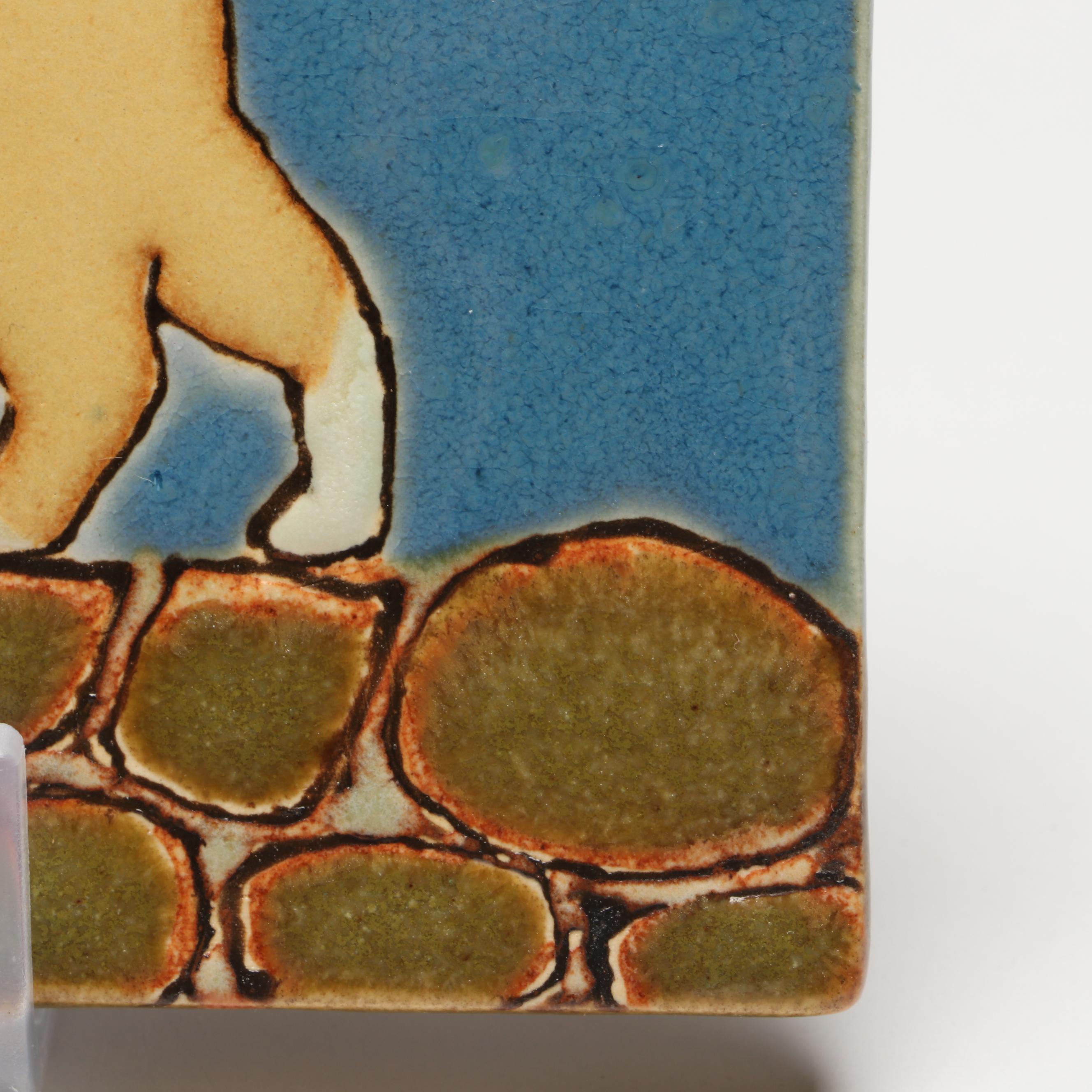 Ramona Palmoa Tile Studios with Other Art Pottery Cat Tiles