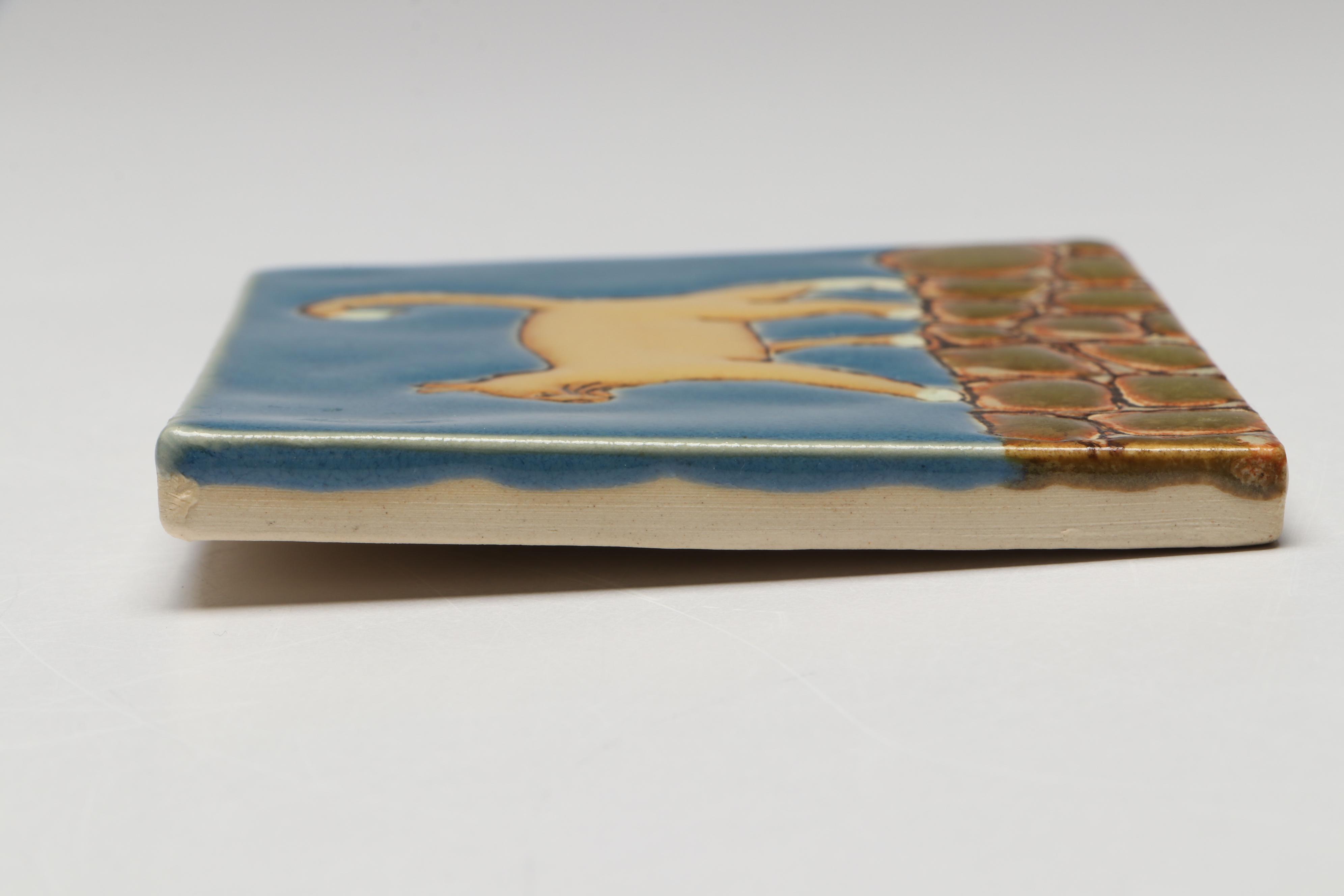 Ramona Palmoa Tile Studios with Other Art Pottery Cat Tiles