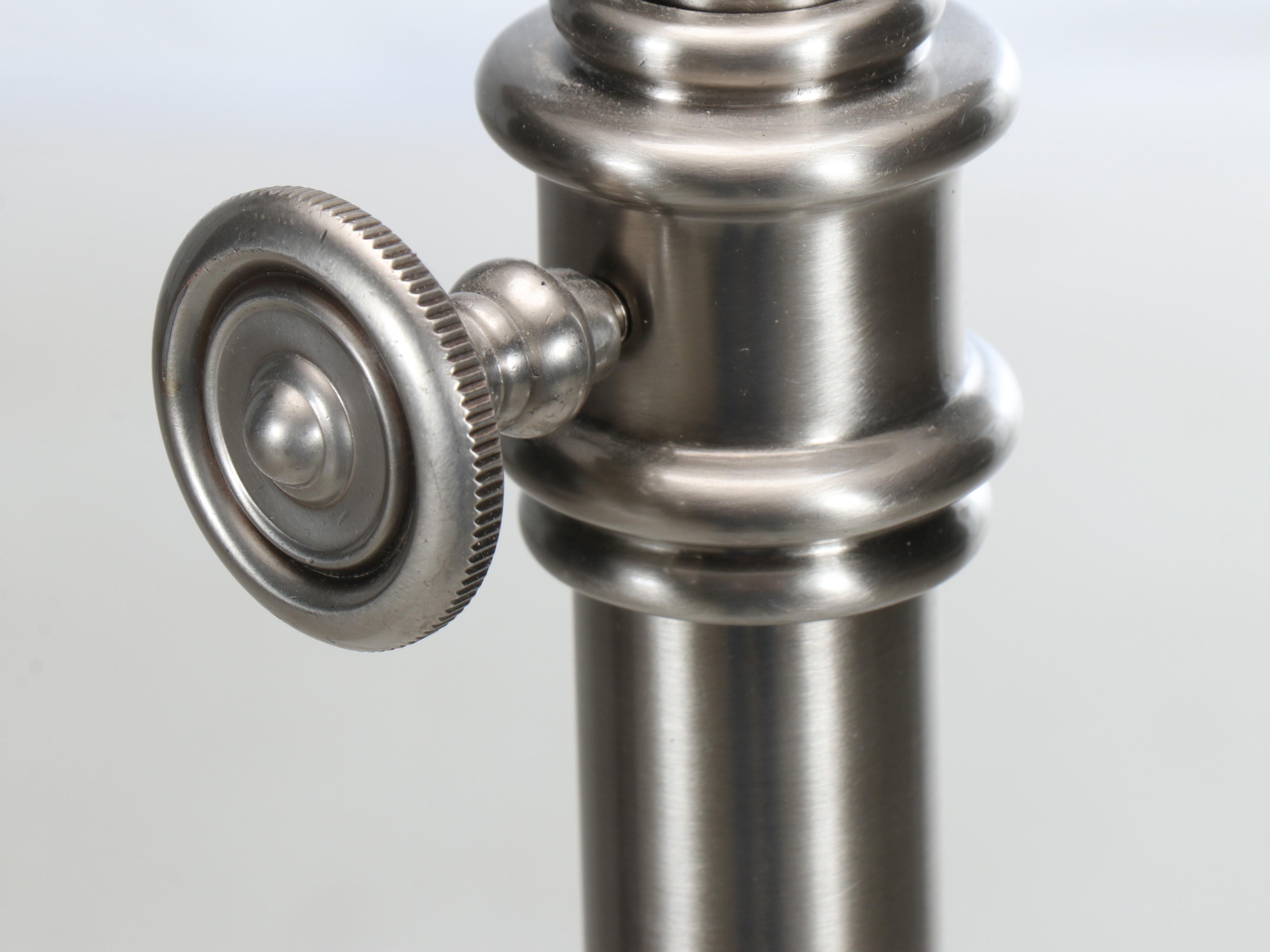 Satin Nickel Floor Lamp with Slubbed Drum Shade