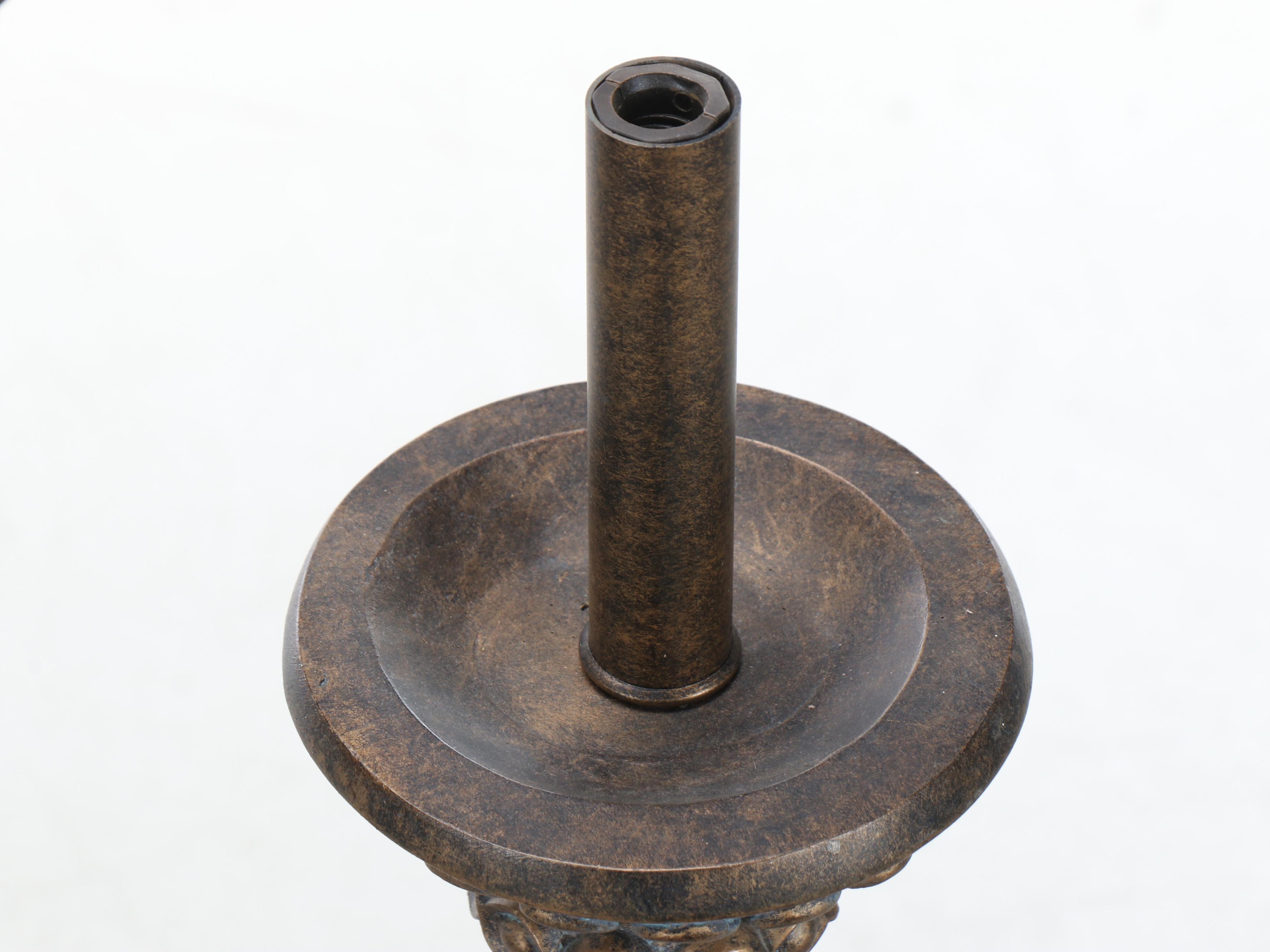 Aged Pewter Finish New Baroque Style Chandelier, 2008