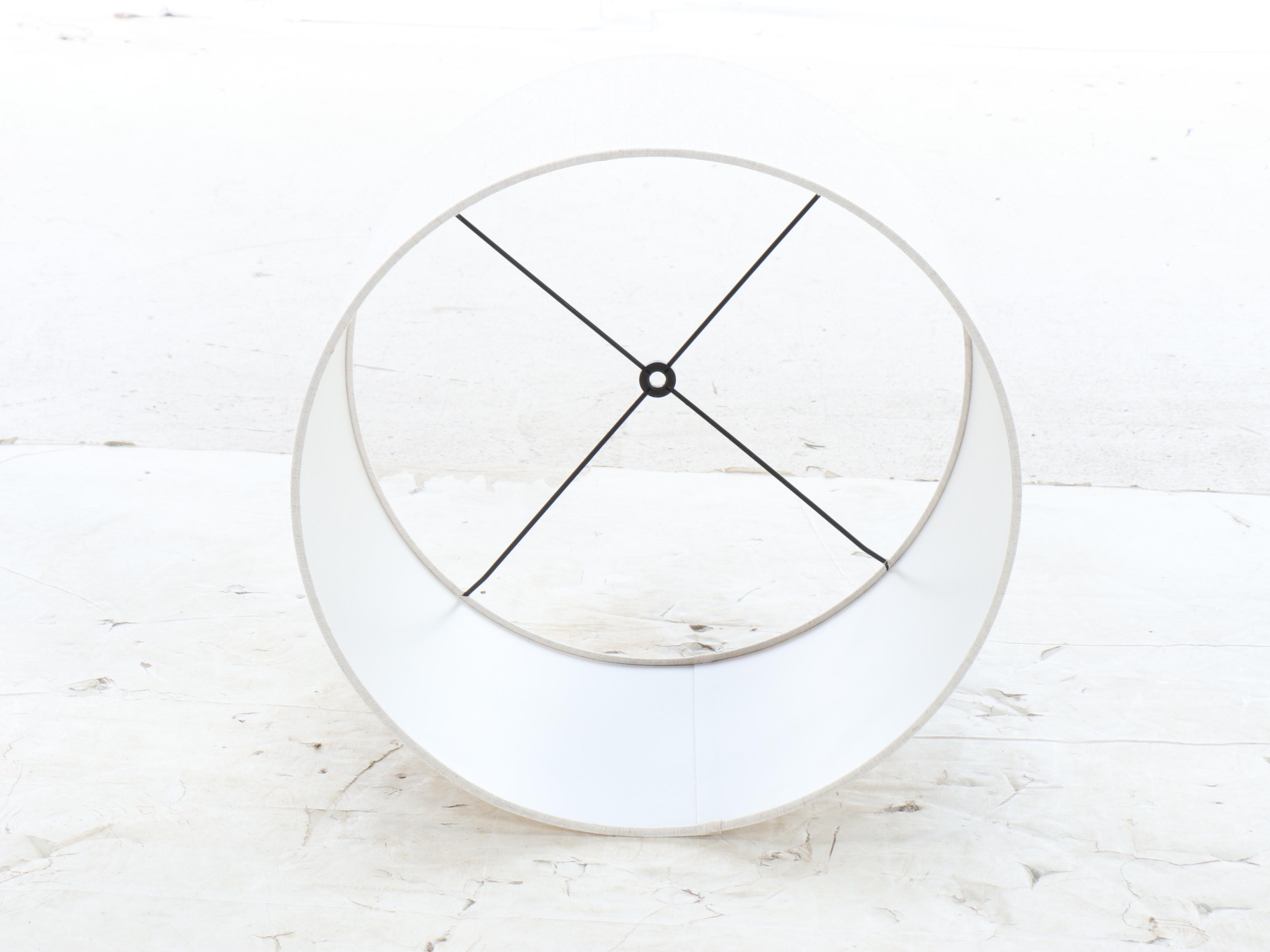 Satin Nickel Floor Lamp with Slubbed Drum Shade