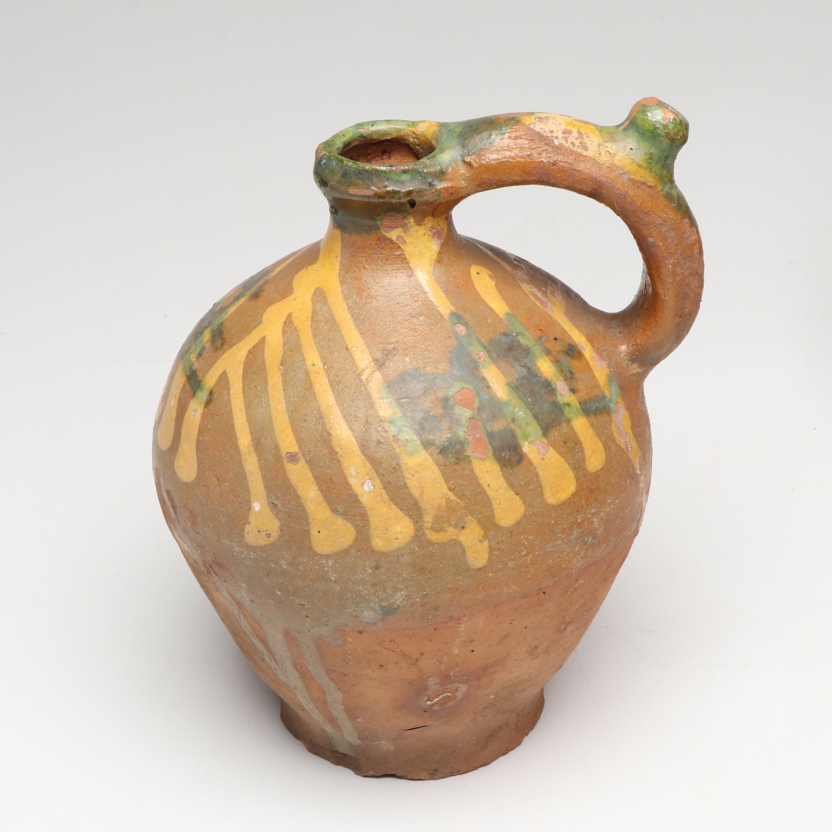 Macedonian Style Hand-Painted Terracotta Wine Jugs