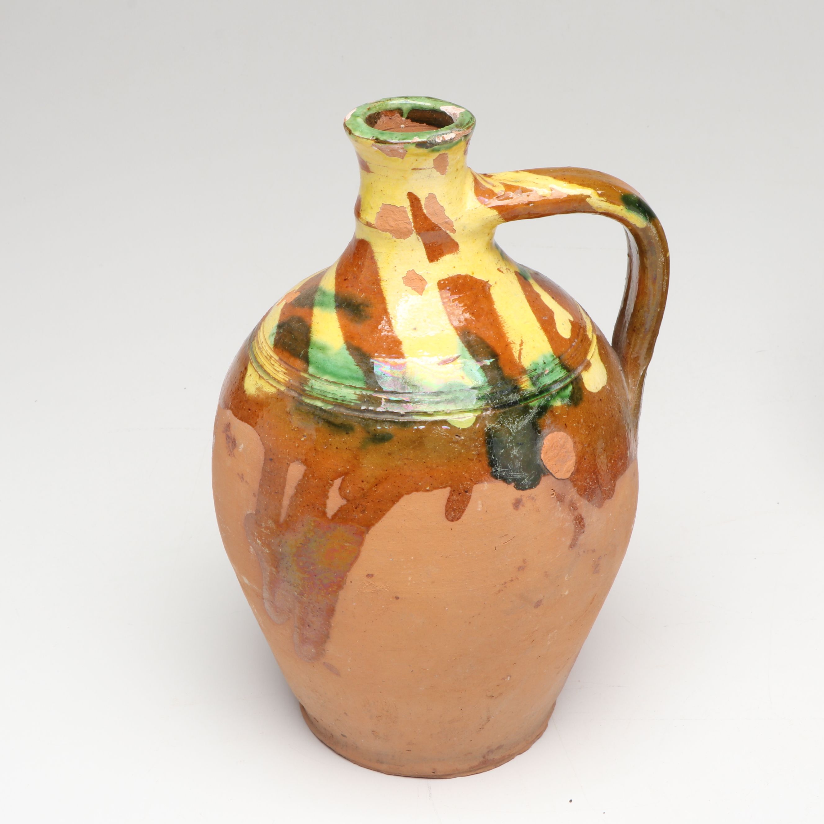 Macedonian Style Hand-Painted Terracotta Wine Jugs