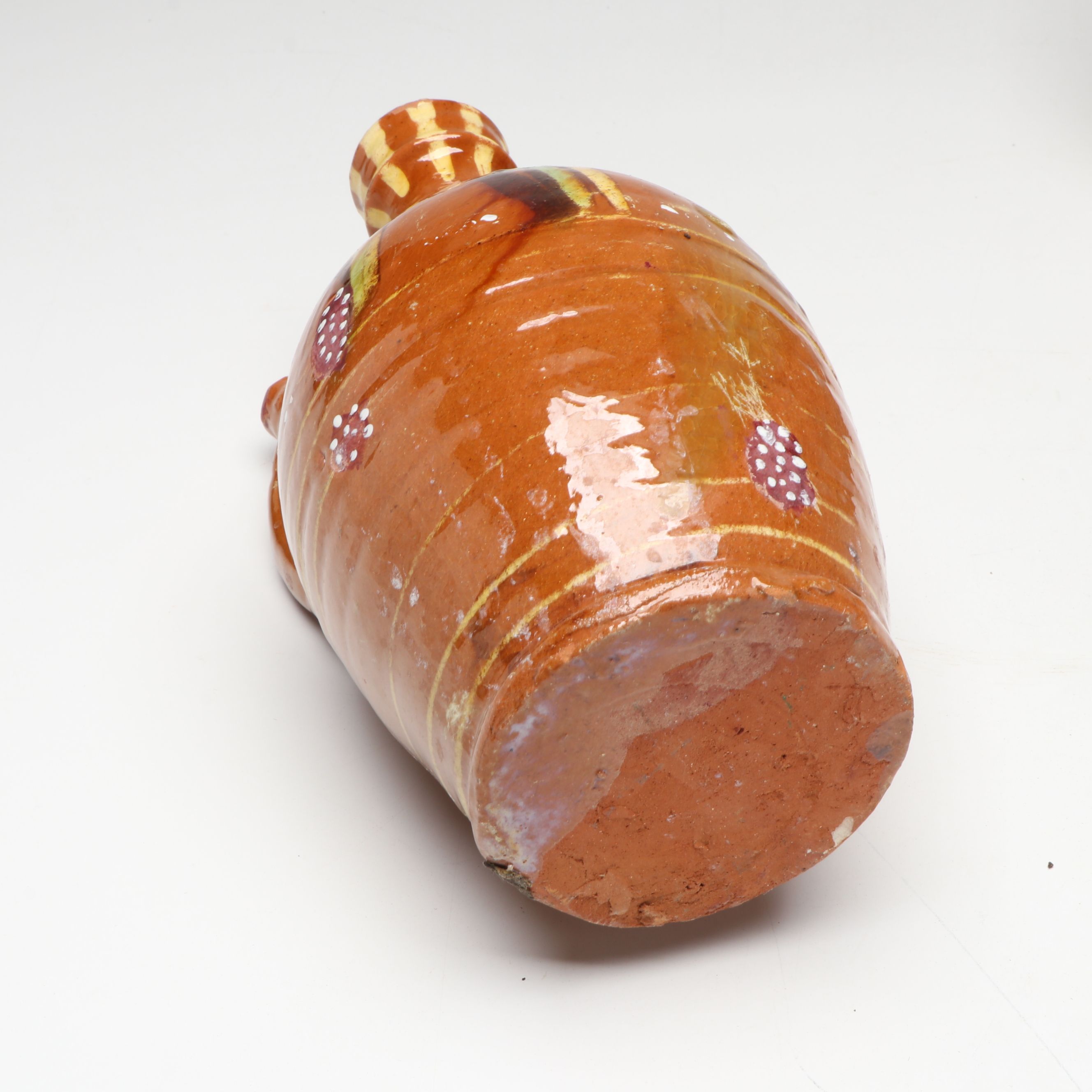 Macedonian Style Hand-Painted Terracotta Wine Jugs