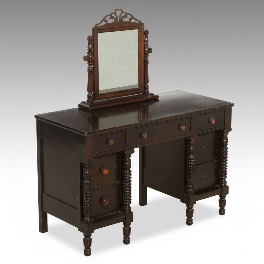 Jenny Lind Style Mahogany Vanity Desk, Late 19th Century